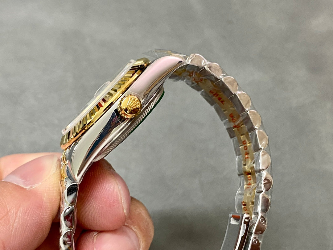 DATEJUST 31MM GOLD STEEL GREEN DIAL