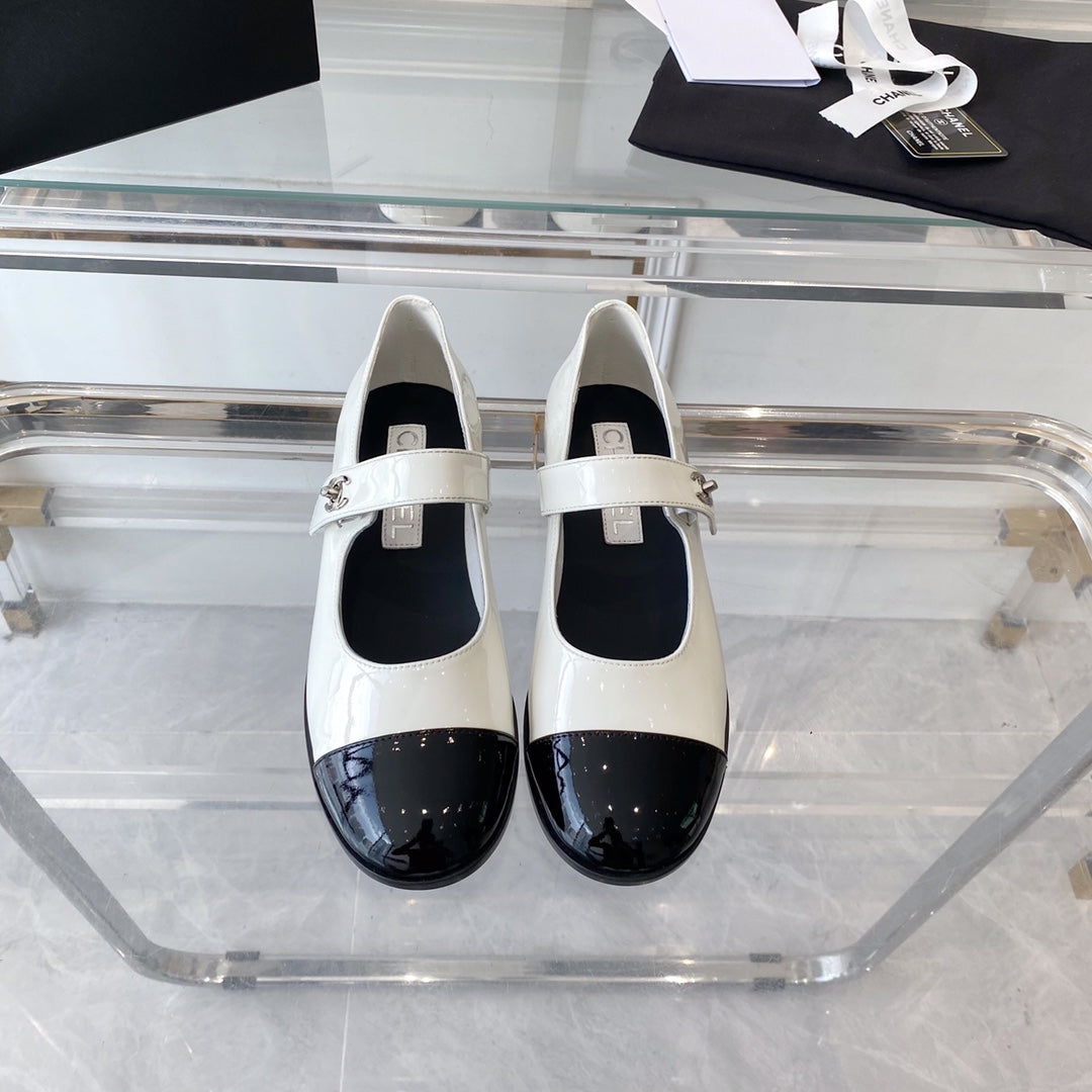 mary janes white black patent calfskin