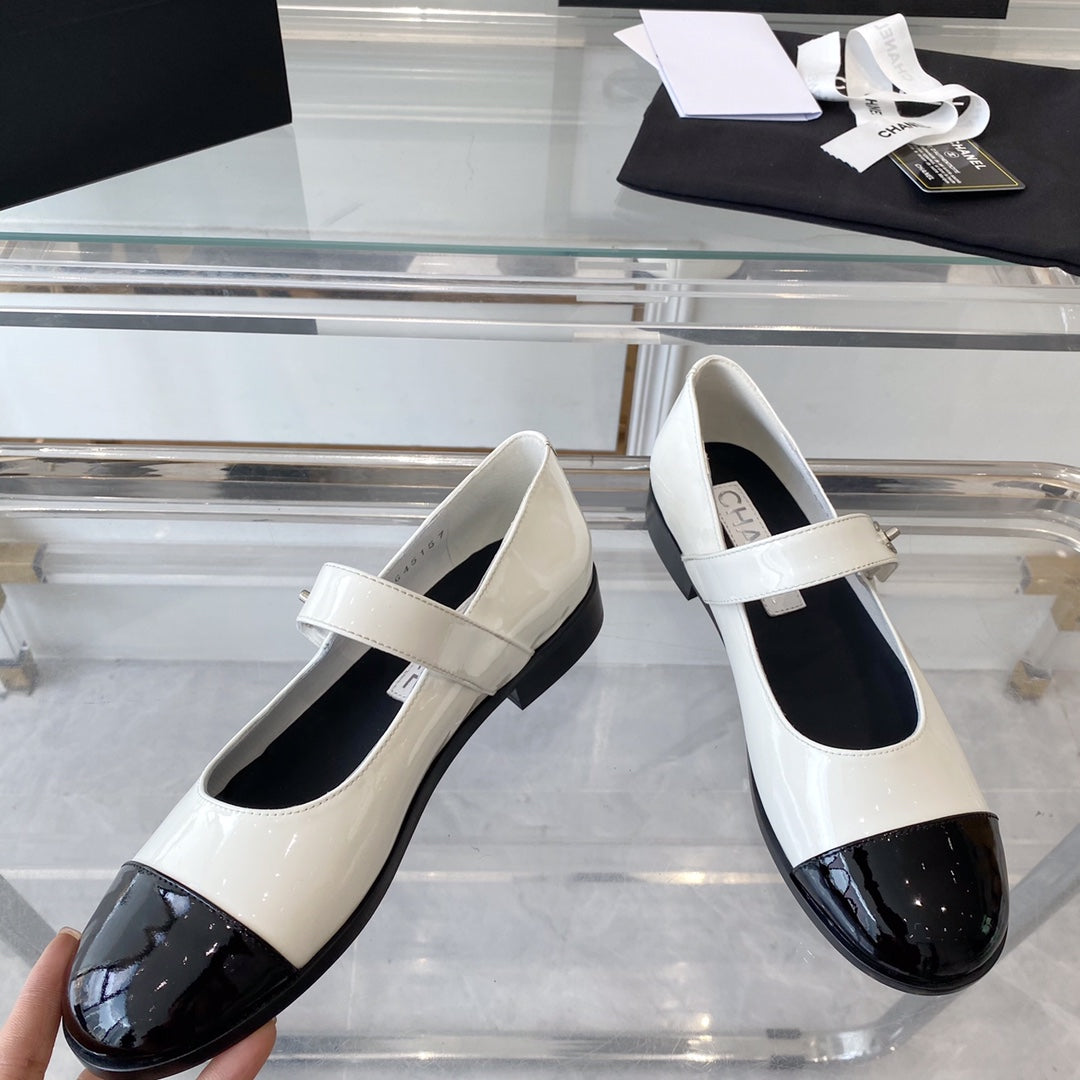 mary janes white black patent calfskin