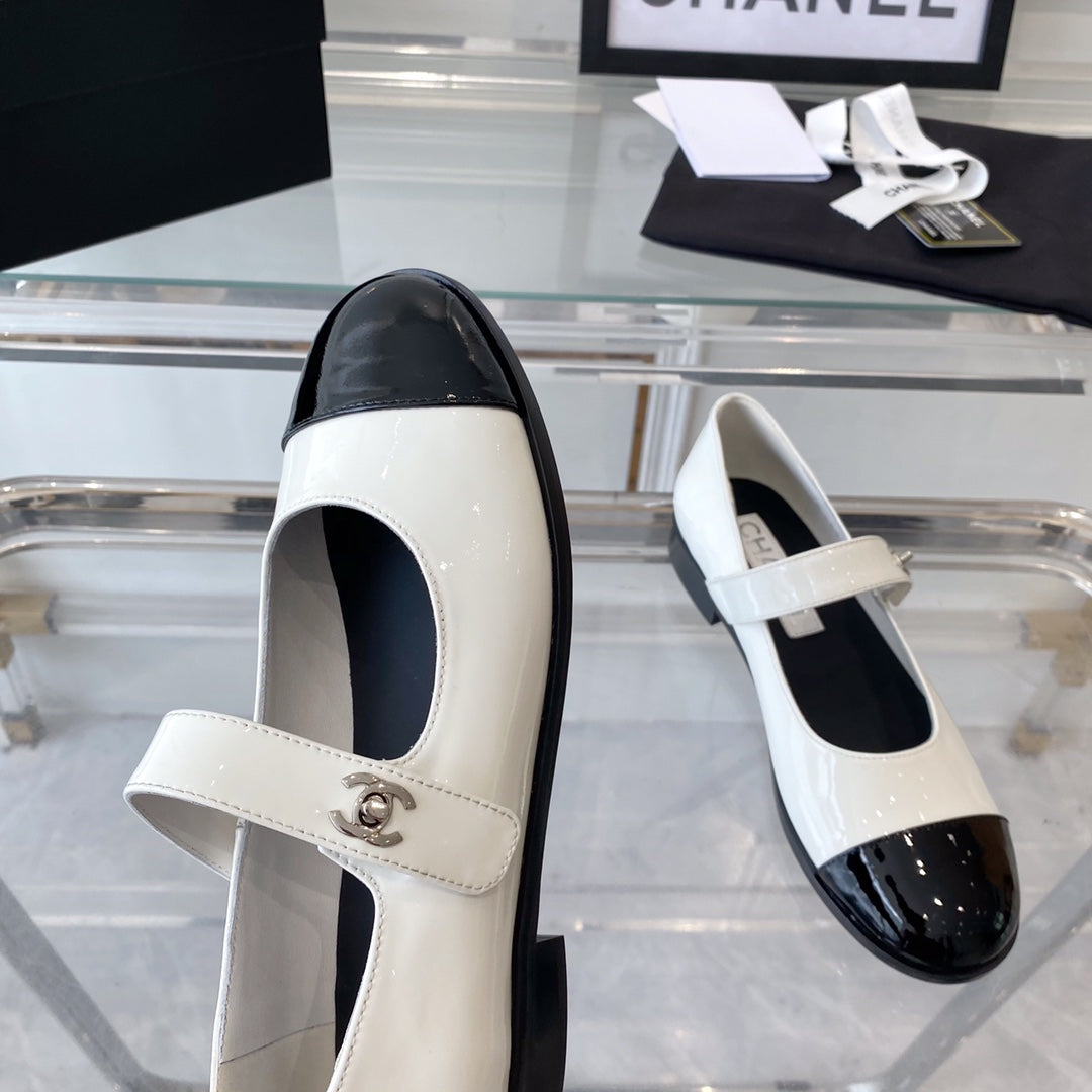 mary janes white black patent calfskin