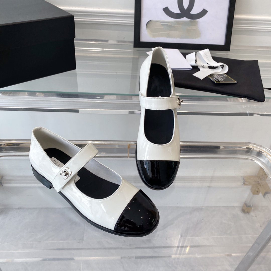 mary janes white black patent calfskin