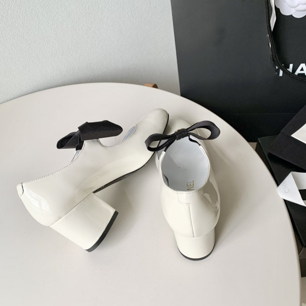 mary janes 60 white calfskin bow