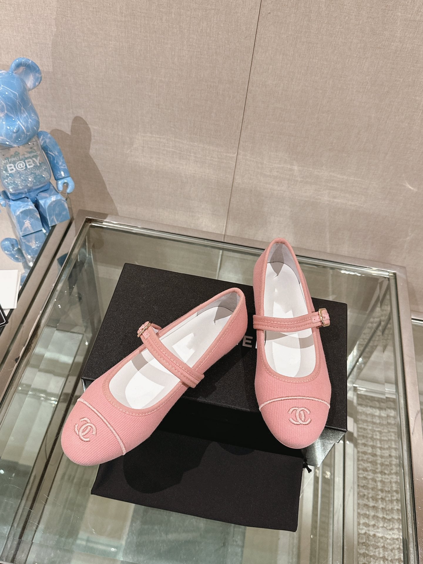 mary jane flat pink corduroy