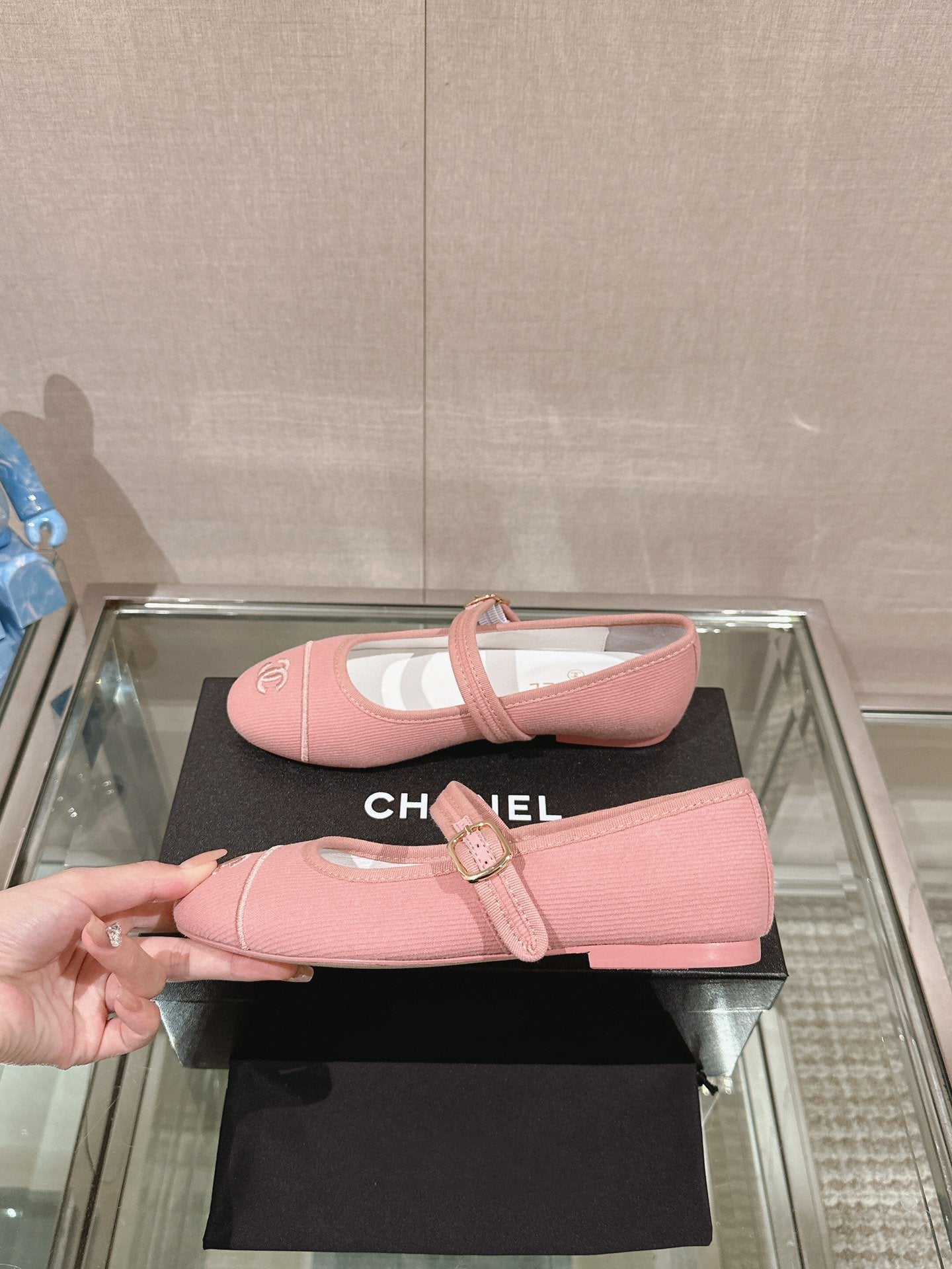 mary jane flat pink corduroy