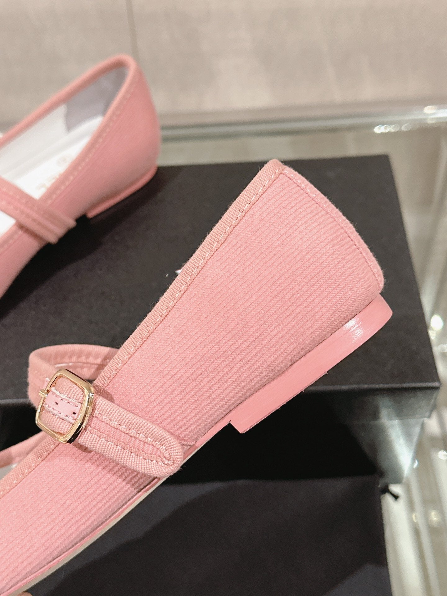 mary jane flat pink corduroy