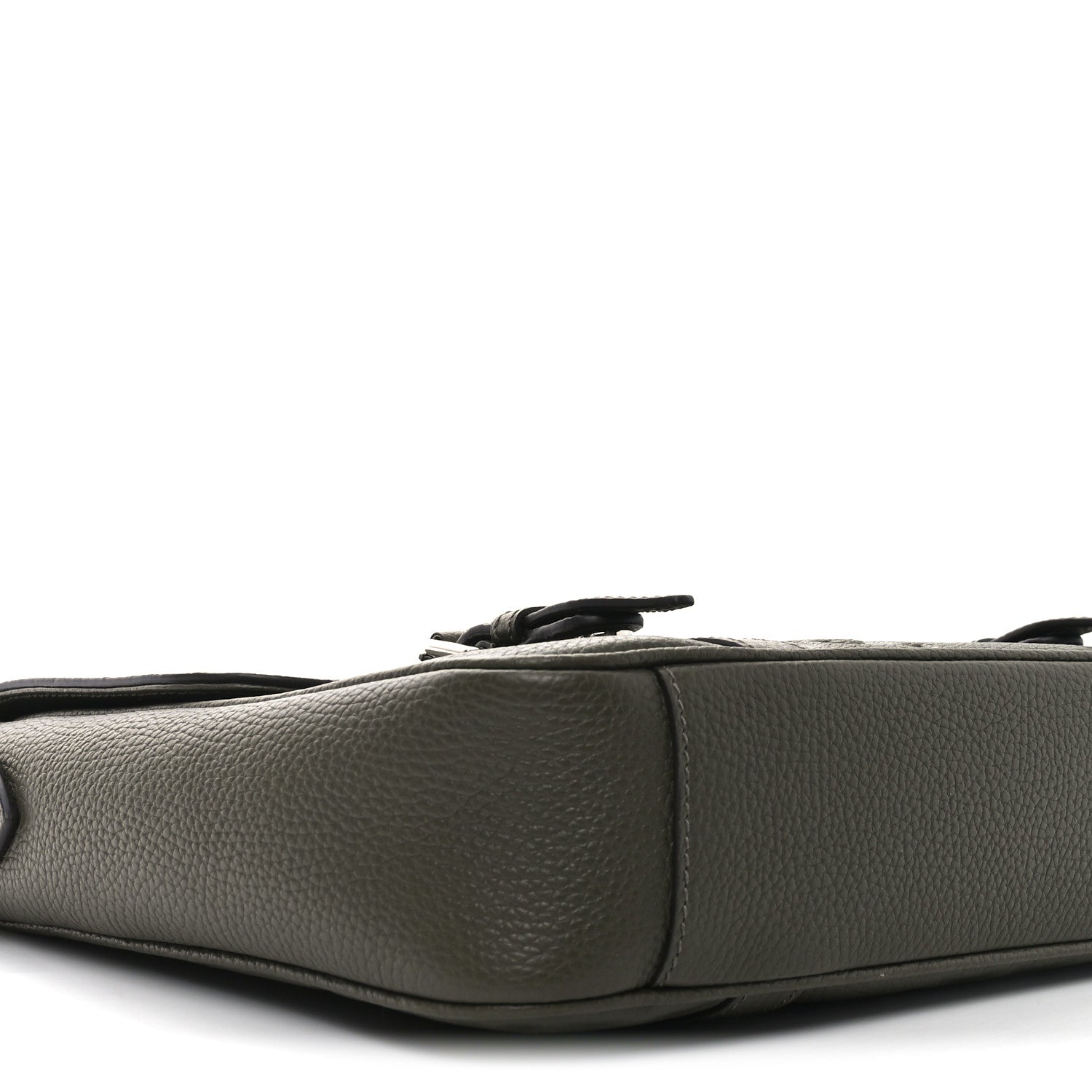 Piuma Calfskin Jumbo GG Embossed Double Buckle Medium Messenger Bag Dark Vintage Olive