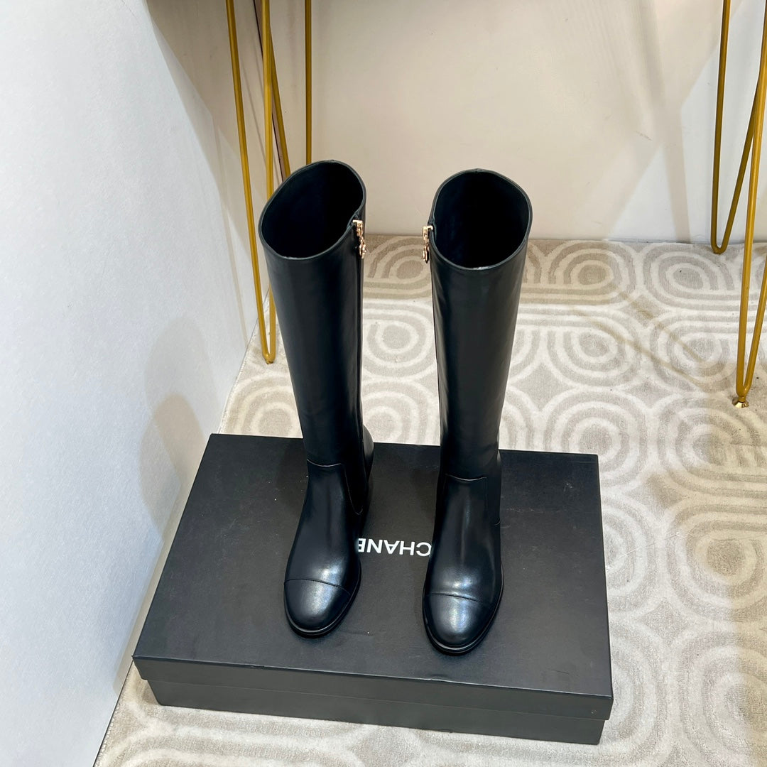 Chanel High Boot Black Cowhide 175041