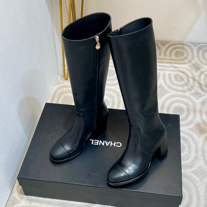 Chanel High Boot Black Cowhide 175041
