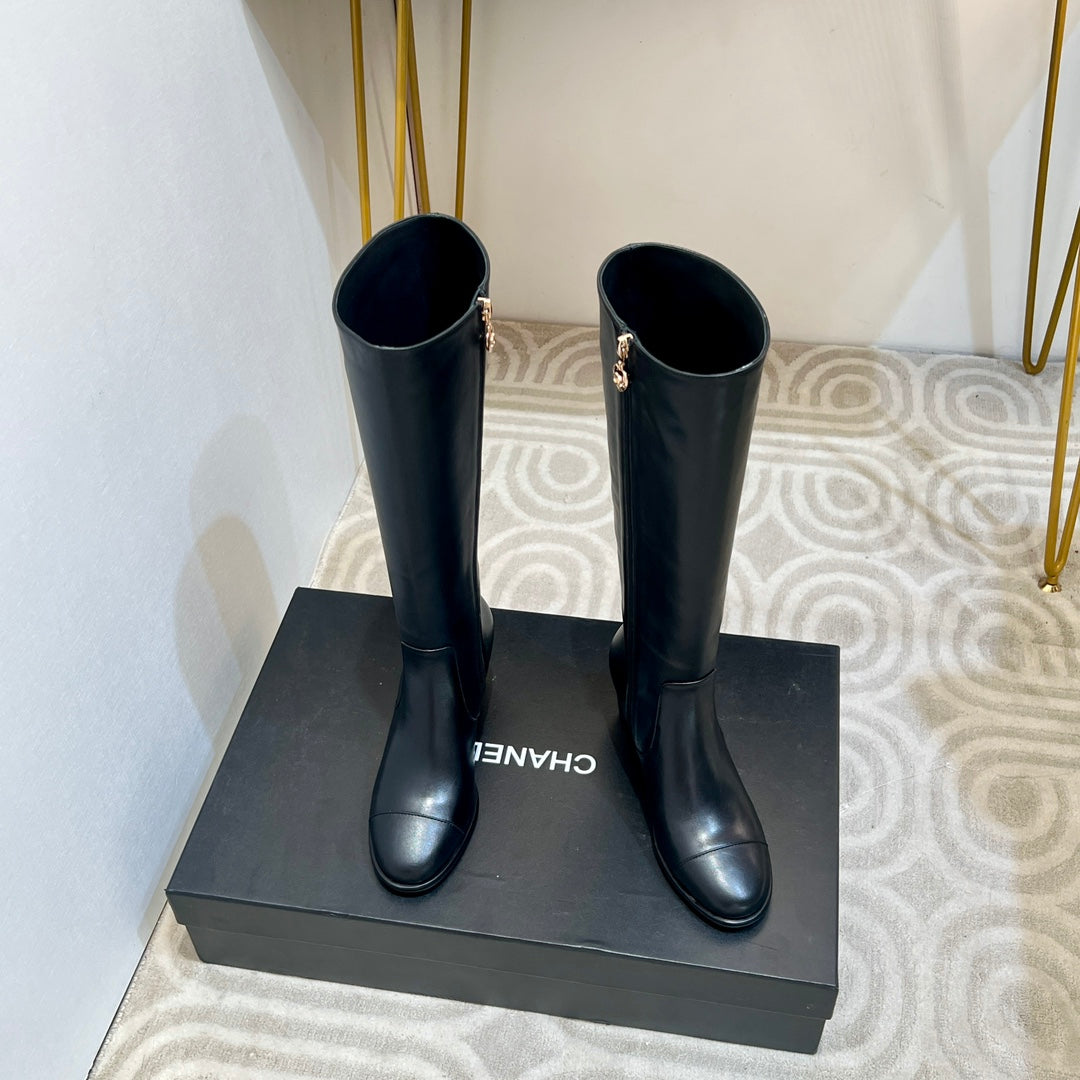 Chanel High Boot Black Cowhide 175041