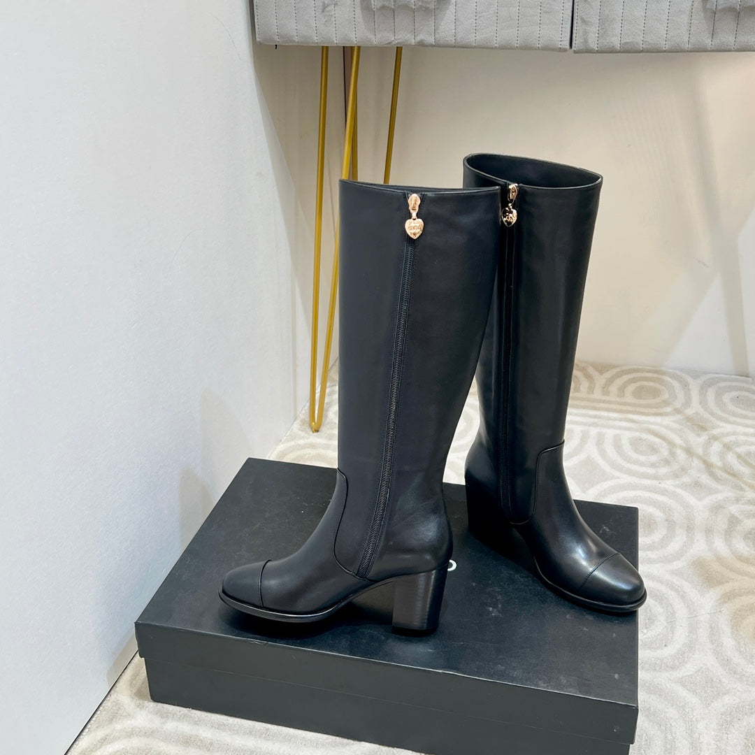 Chanel High Boot Black Cowhide 175041