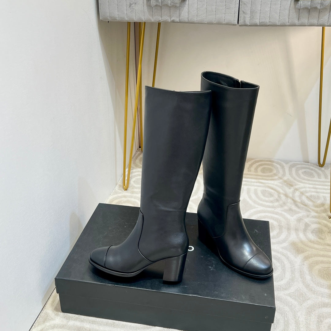 Chanel High Boot Black Cowhide 175041
