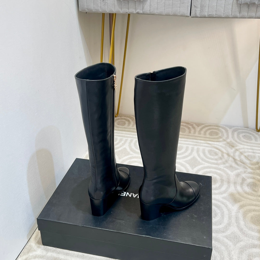 Chanel High Boot Black Cowhide 175041