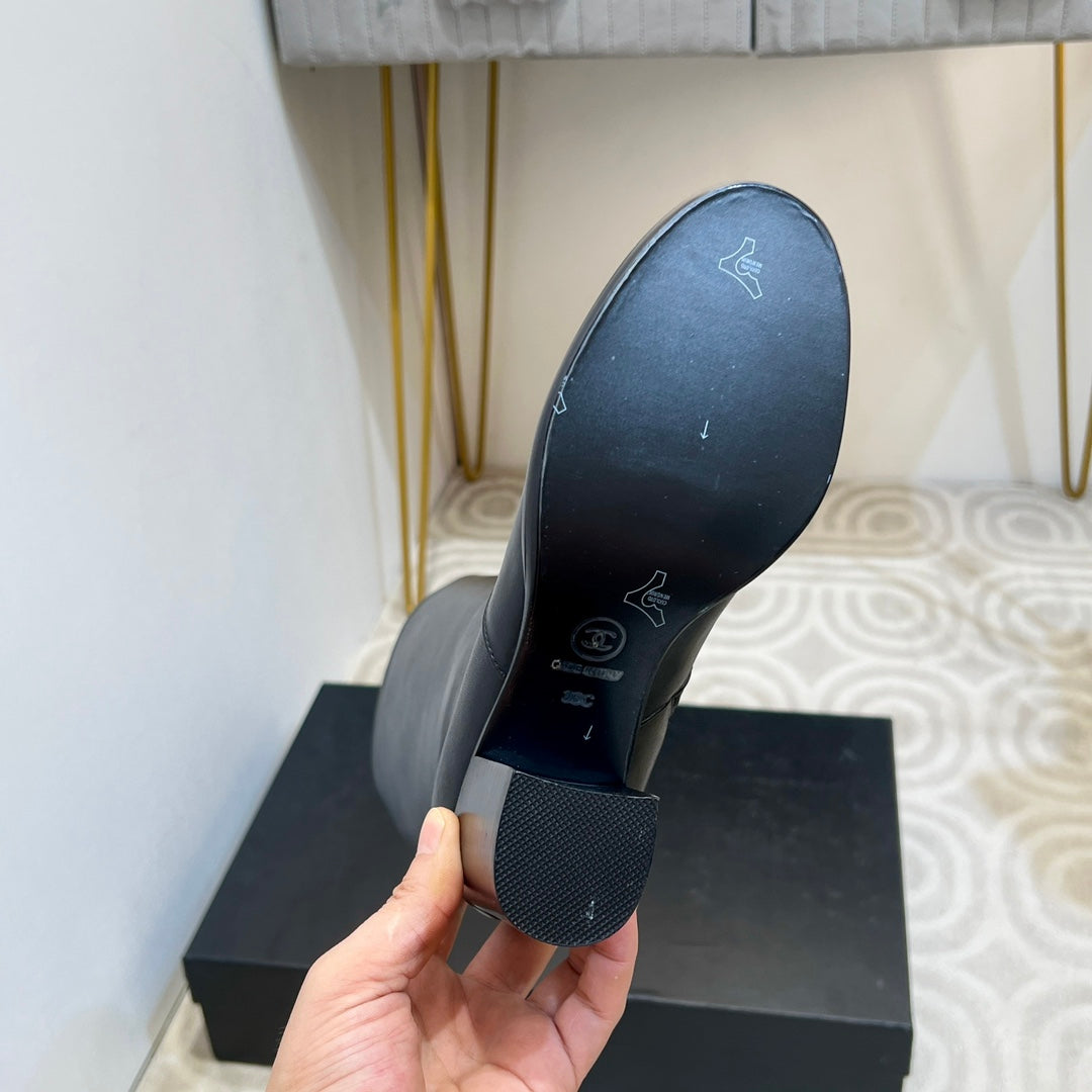 Chanel High Boot Black Cowhide 175041