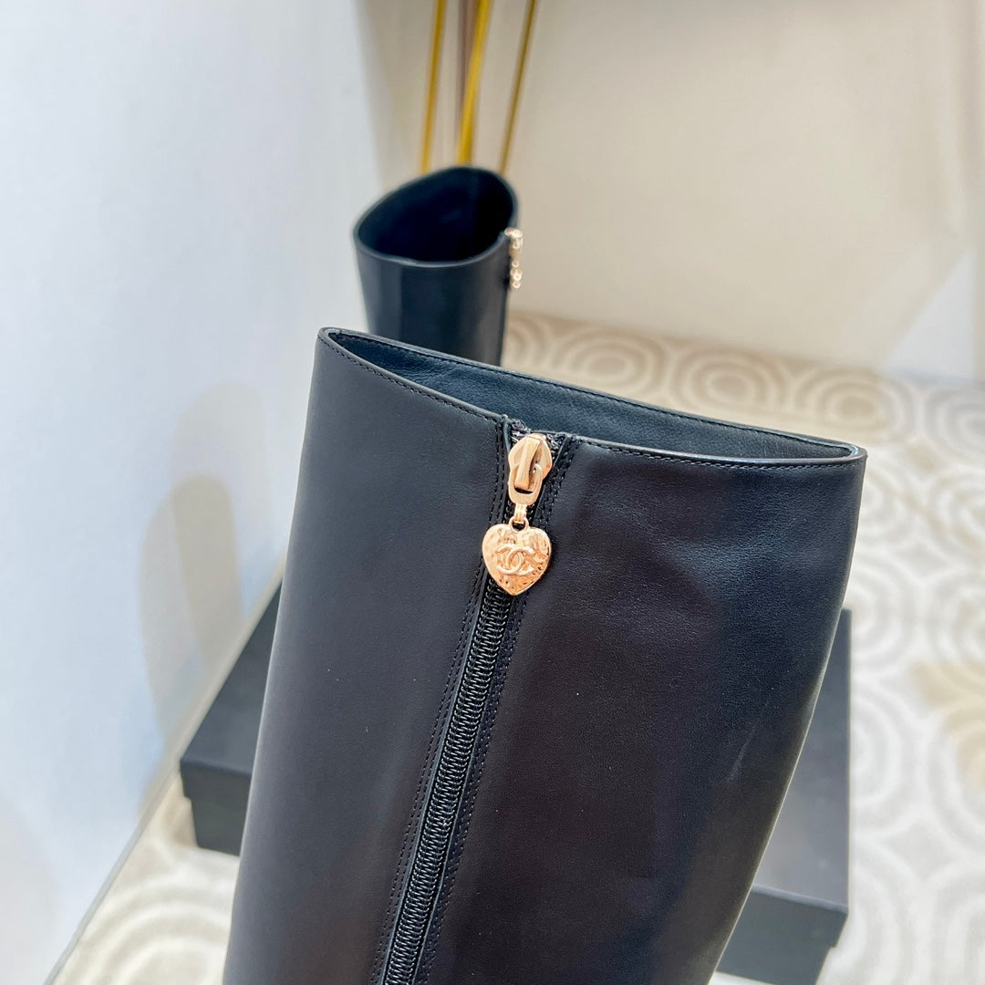 Chanel High Boot Black Cowhide 175041