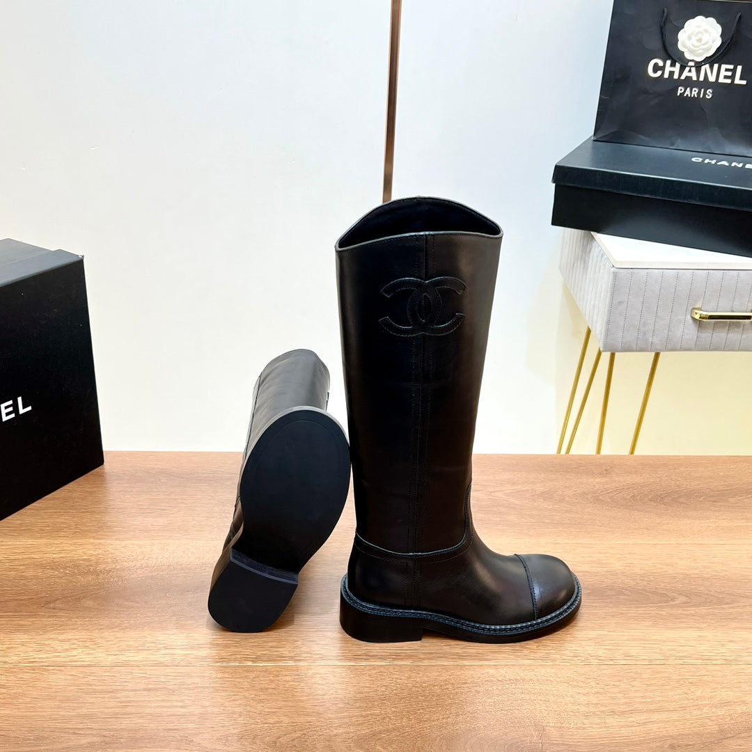CC 25SS High Boot Black Calfskin