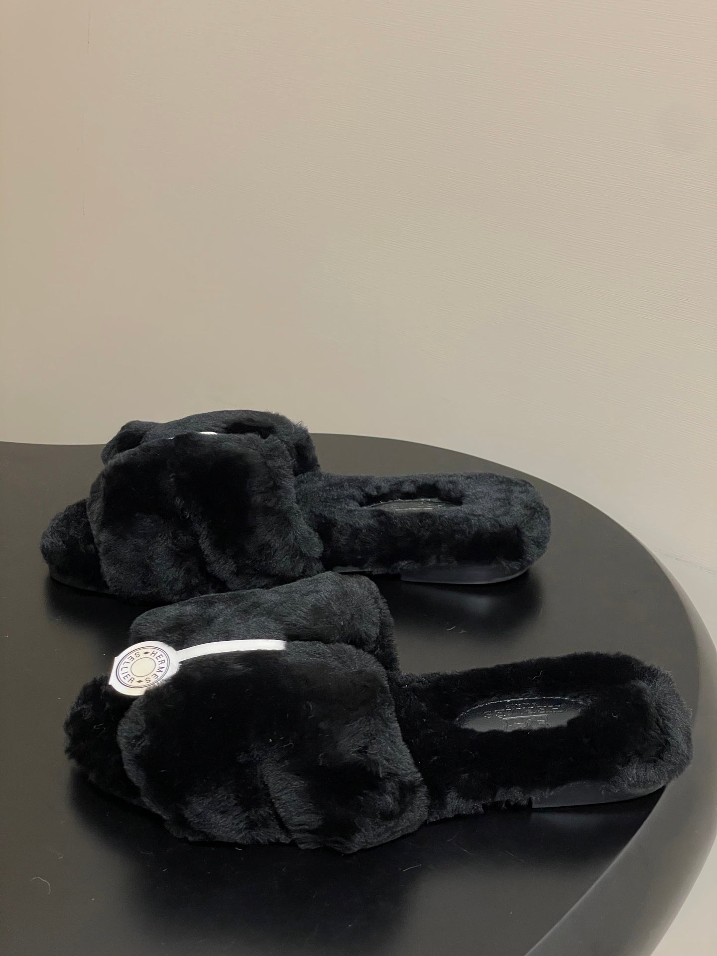 Hermes Oran Sandal Black Wool 173400