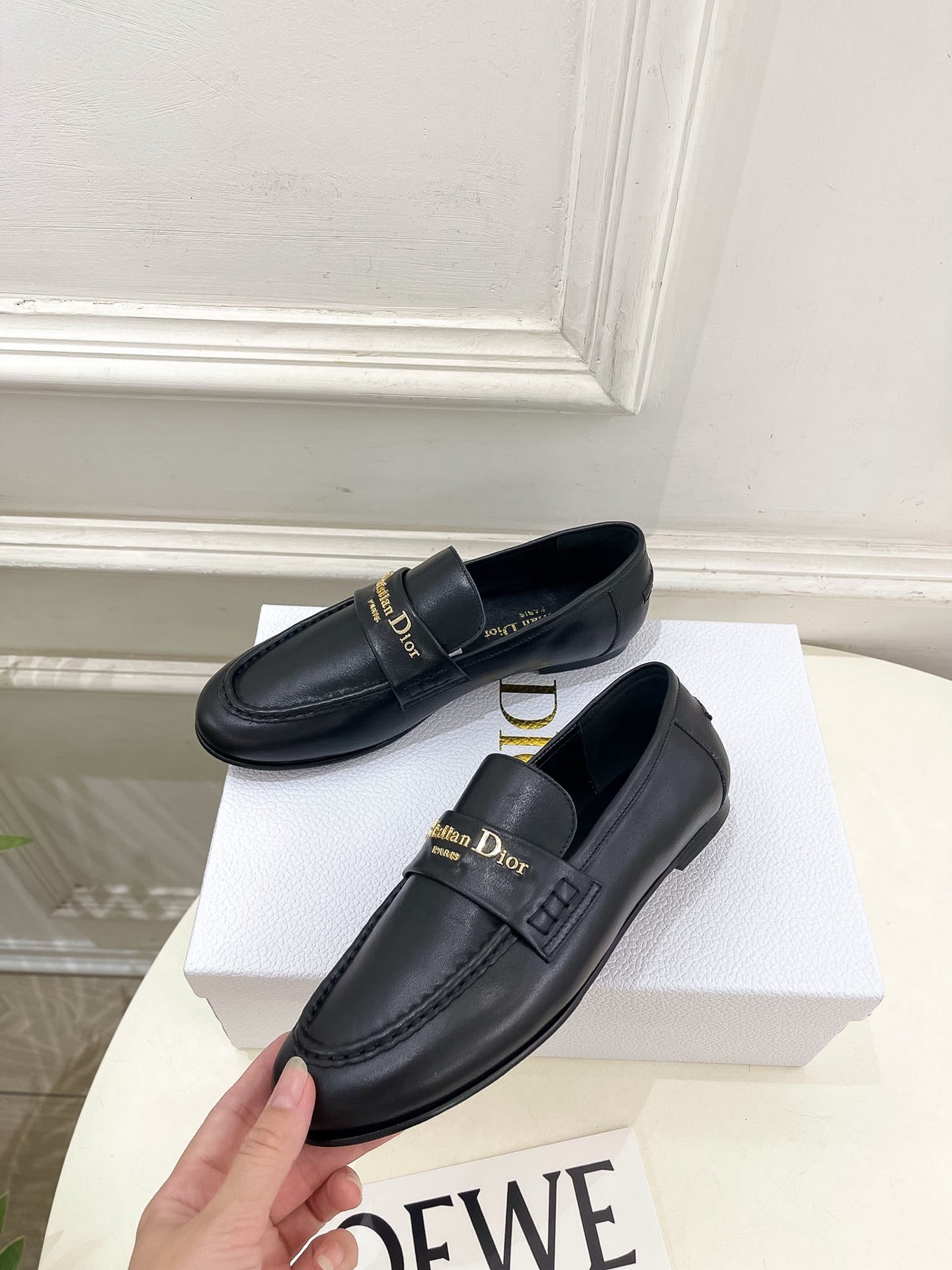 Dior 2025 Loafer Black Gold Cowhide 425574