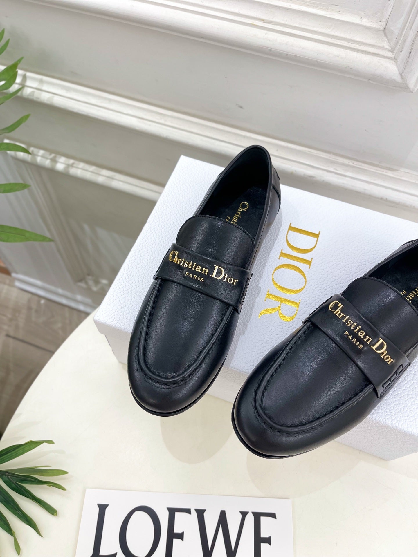 Dior 2025 Loafer Black Gold Cowhide 425574