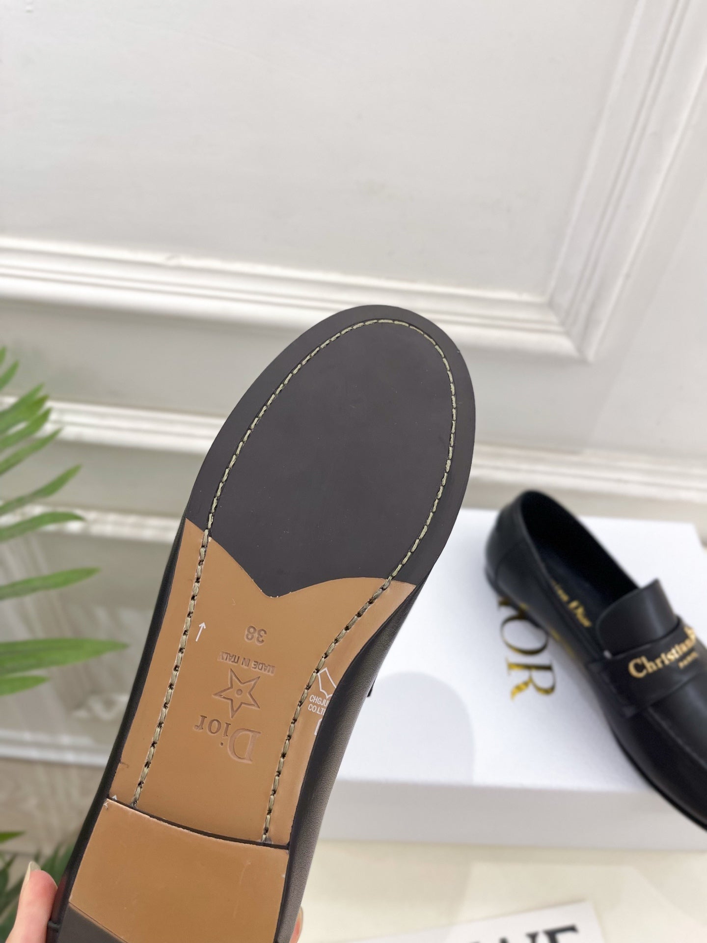 Dior 2025 Loafer Black Gold Cowhide 425574
