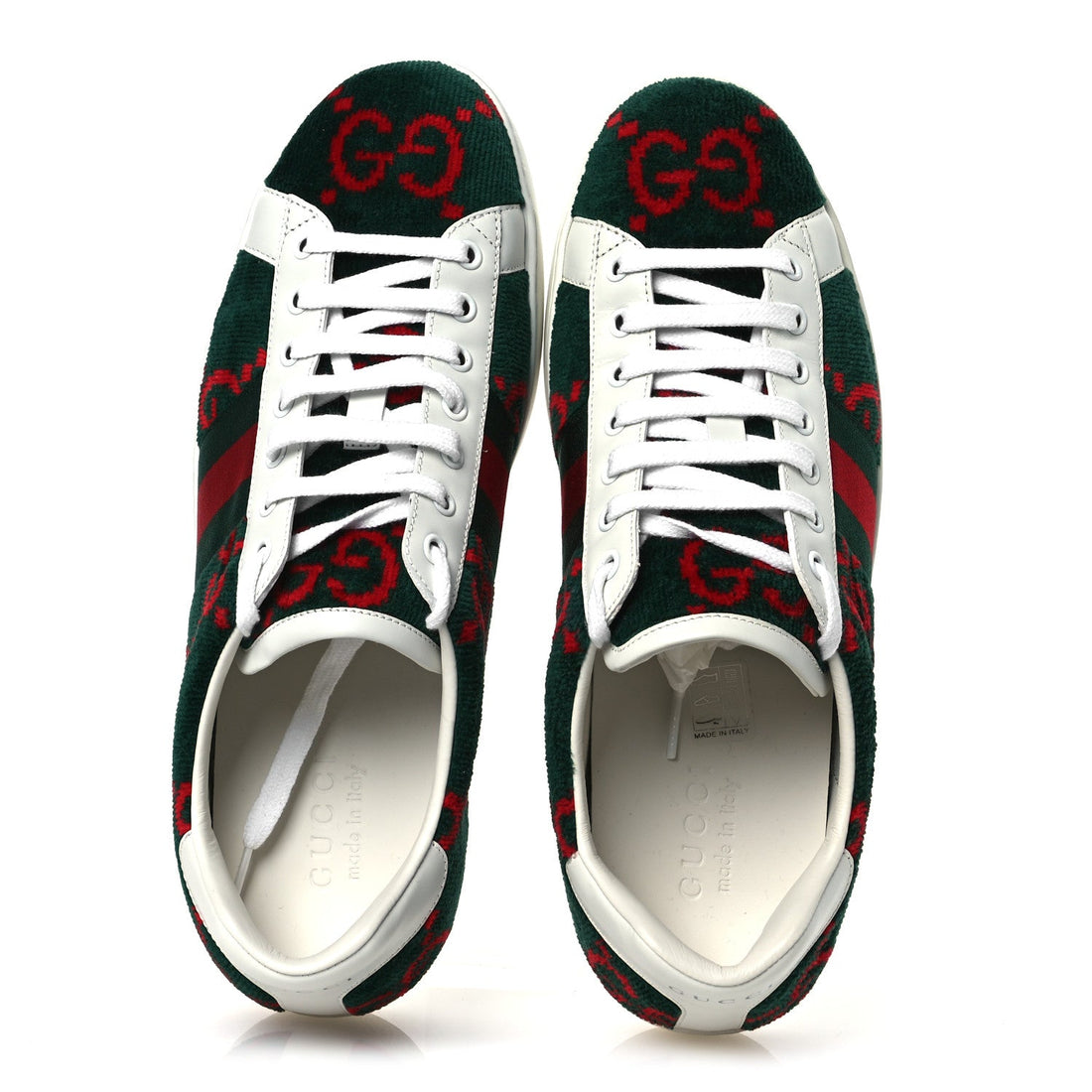 Terry Cloth Big GG Monogram Mens Sneaker 9.5 Green Red