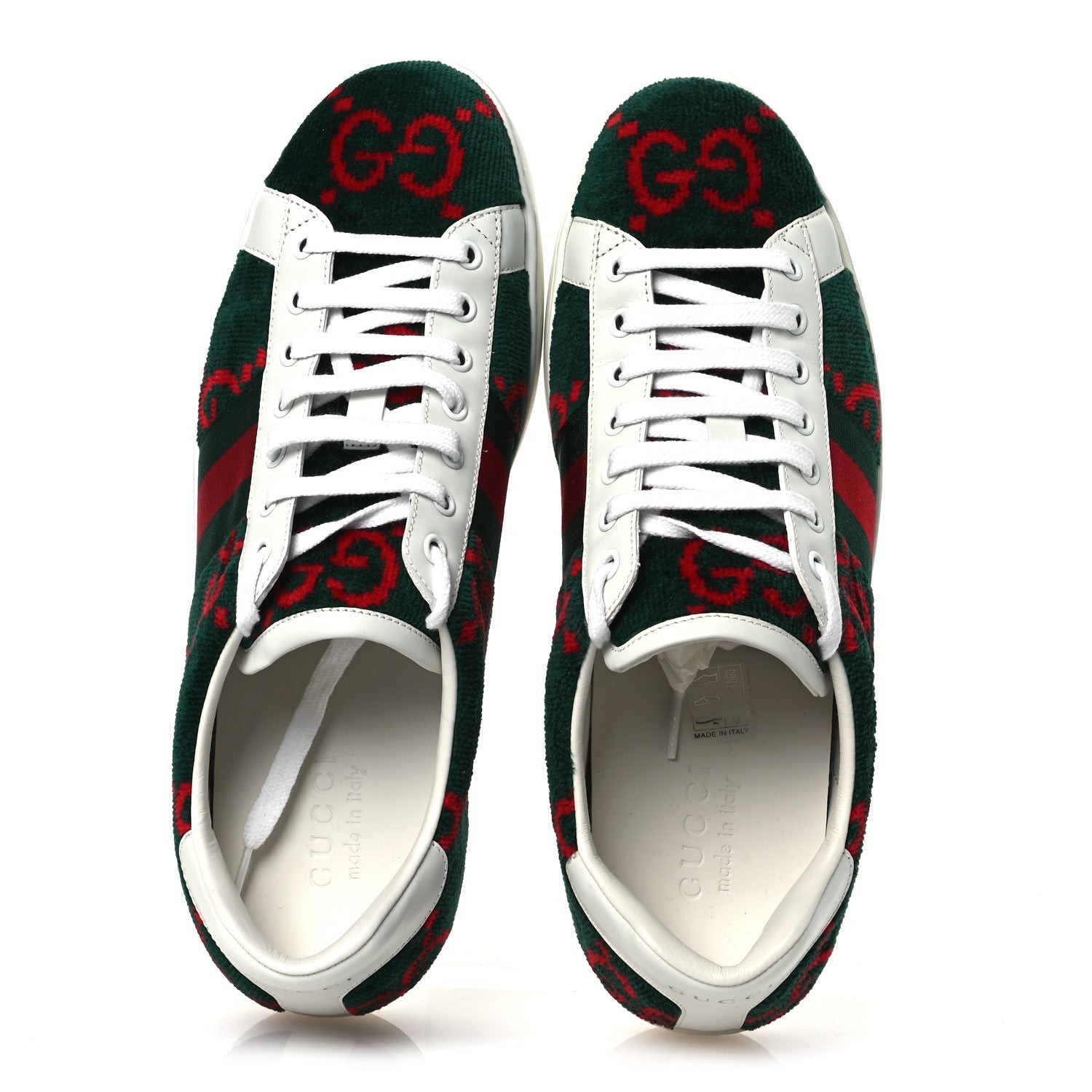 Terry Cloth Big GG Monogram Mens Sneaker 9.5 Green Red