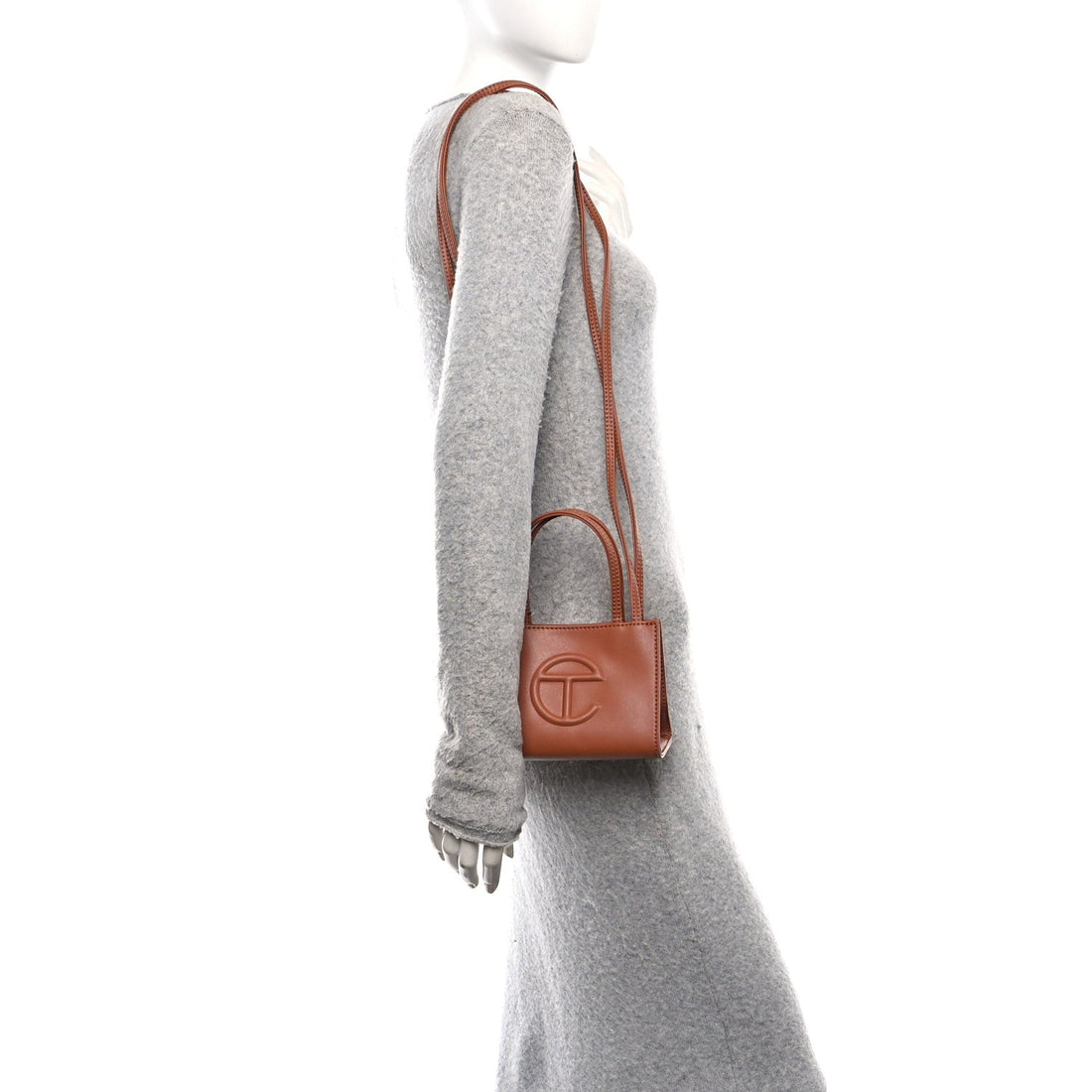 Vegan Leather Small Shopping Bag Tan