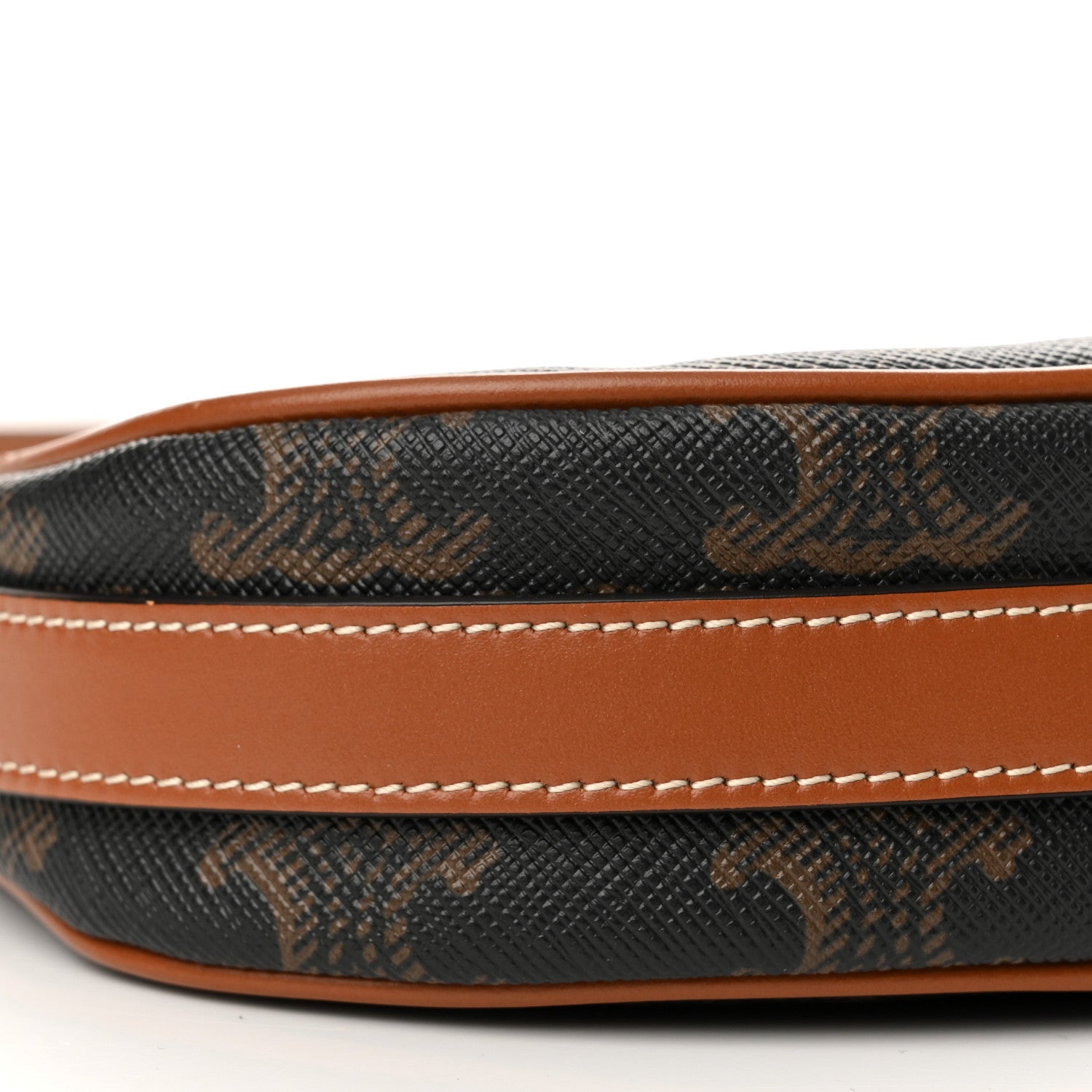 Canvas Calfskin Mini Ava Triomphe Shoulder Bag Tan