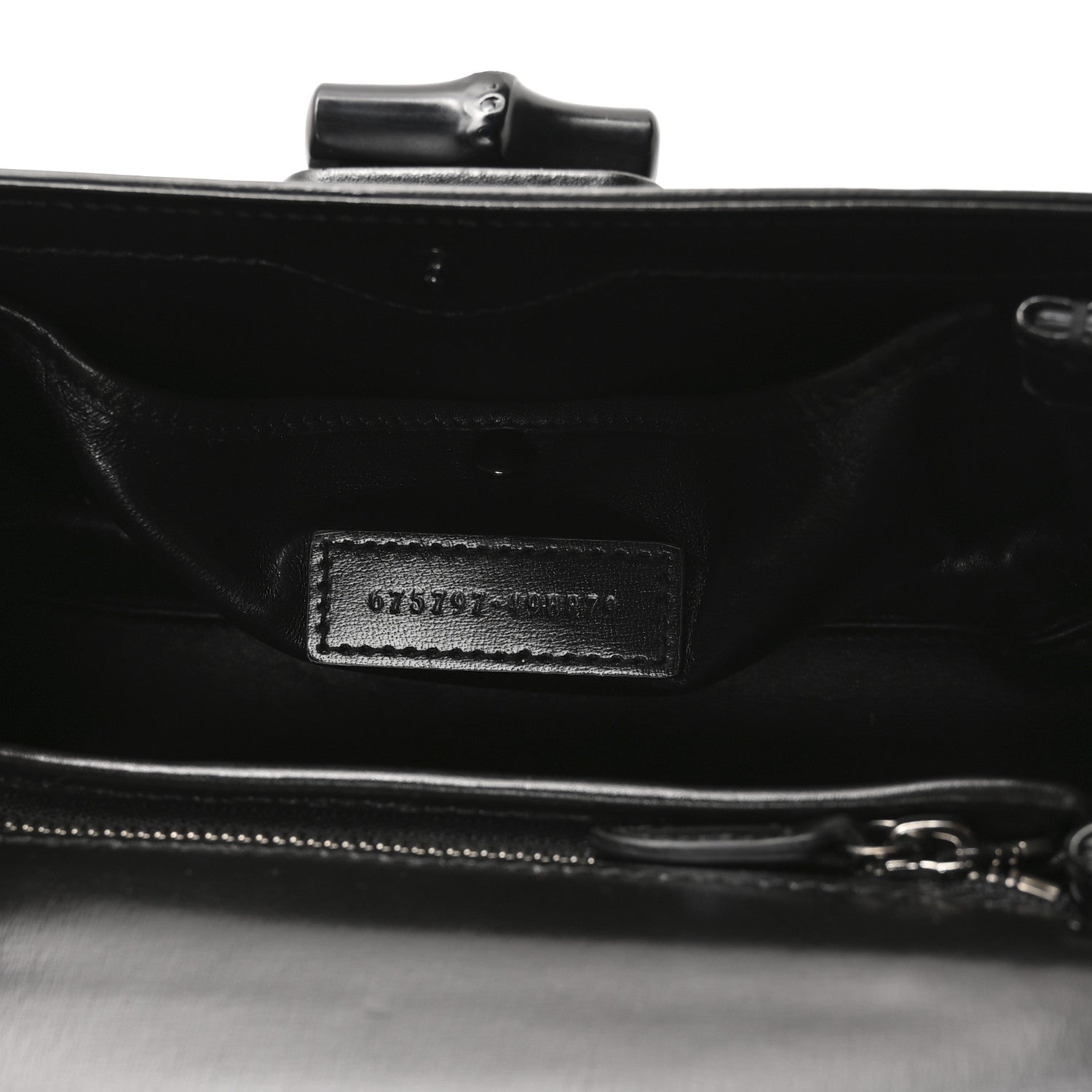 Boarded Dyana Lux Calfskin Web Monochrome Small Bamboo 1947 Top Handle Bag Black