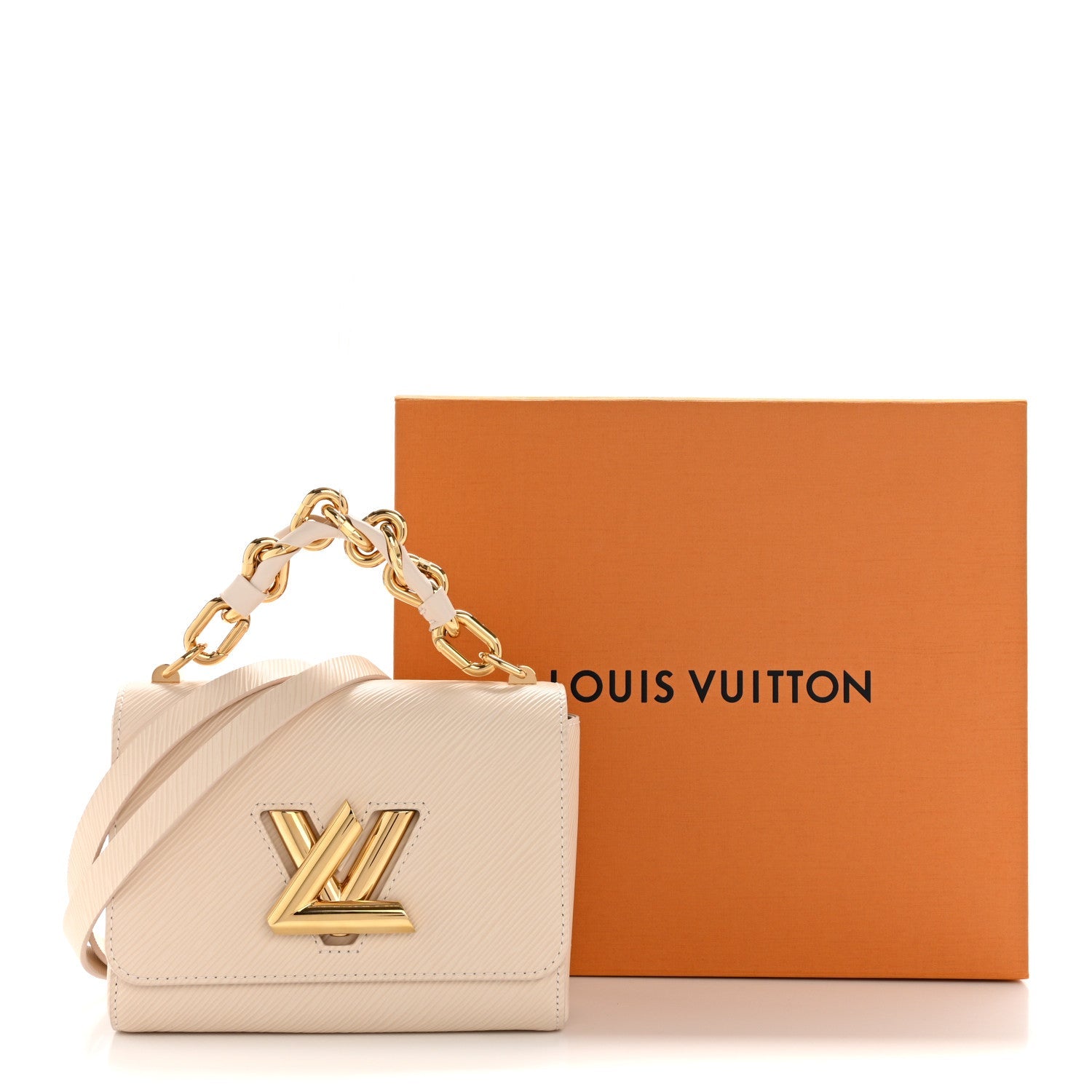 Epi Twist Braided Chain Shoulder Bag PM Quartz White