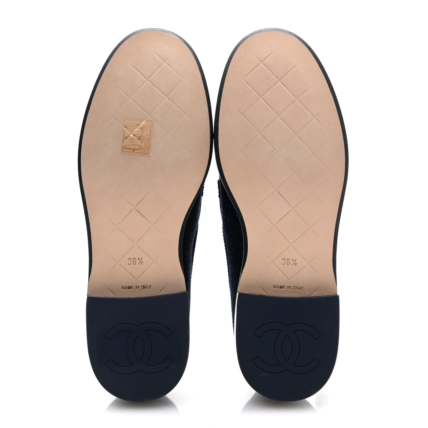 Denim CC Turnlock Loafers 36.5 Dark Blue