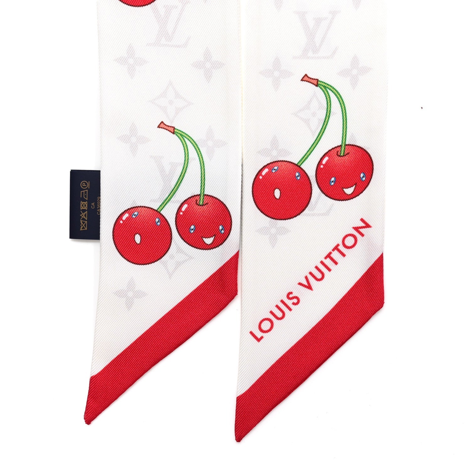 LV X TM Silk Monogram Cerises Bandeau White