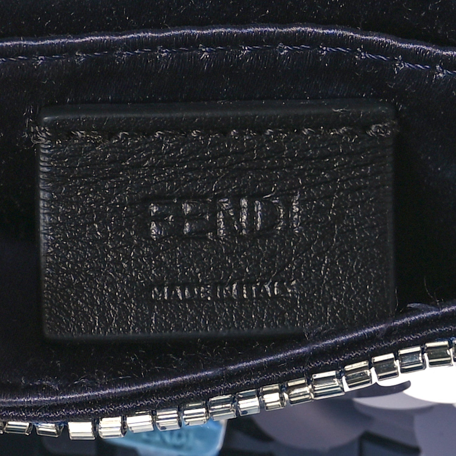 Sequin Paillettes Shiny Nappa Sex and the City Nano Maxi Buckle Baguette Charm Blue