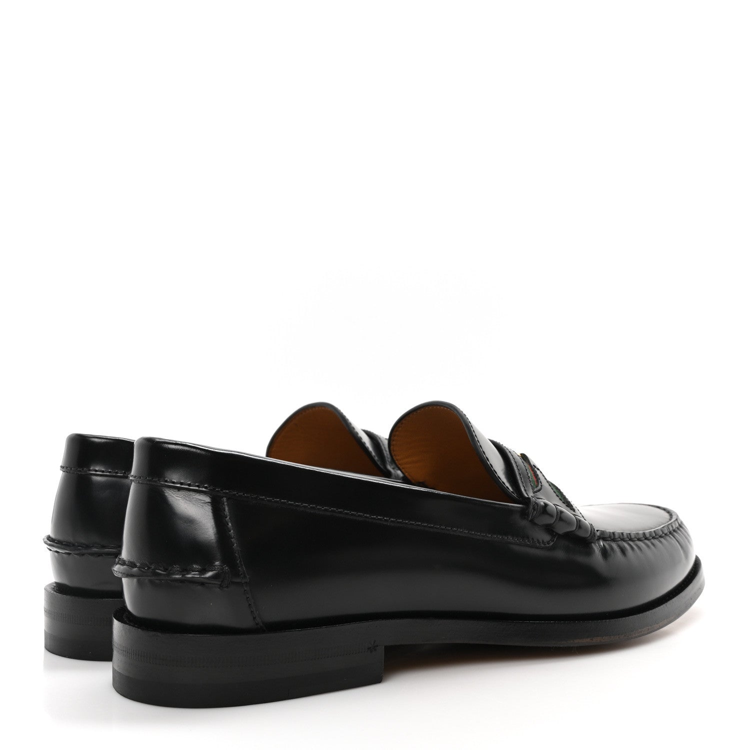 Calfskin Web Mens Interlocking GG Loafers 11 Black