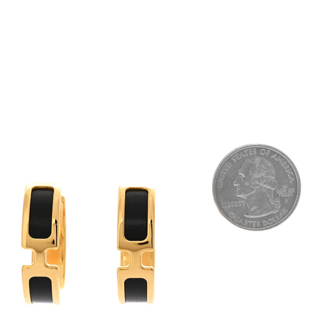 Box Calfskin Olympe Hoop Earrings Black