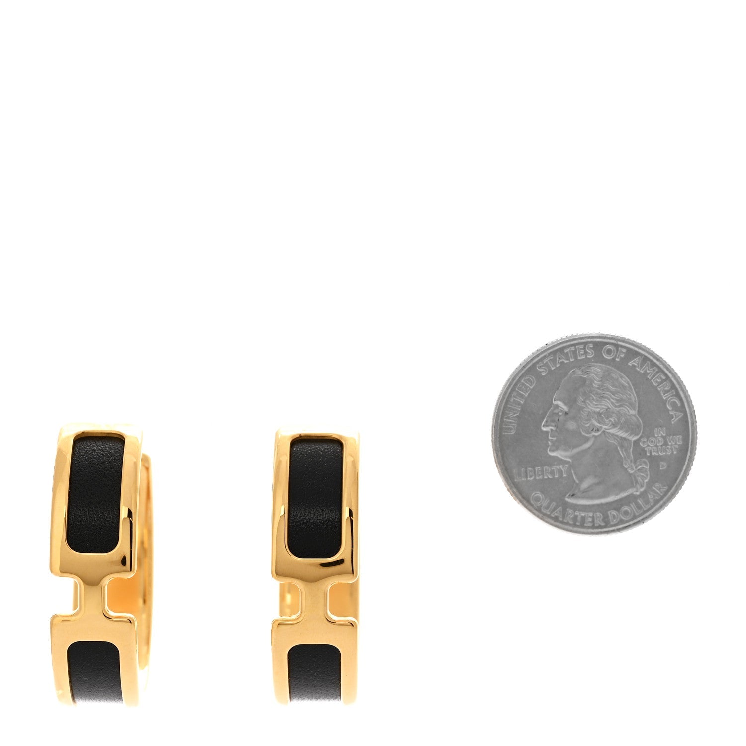 Box Calfskin Olympe Hoop Earrings Black