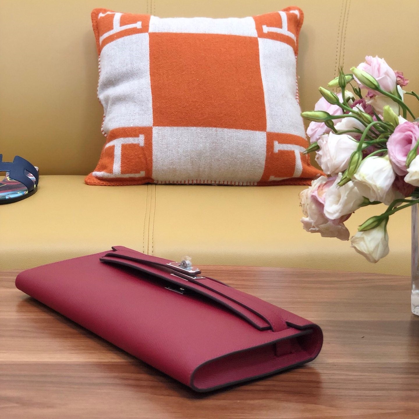 HM Kelly Cut 31cm Brick Swift Leather Shw