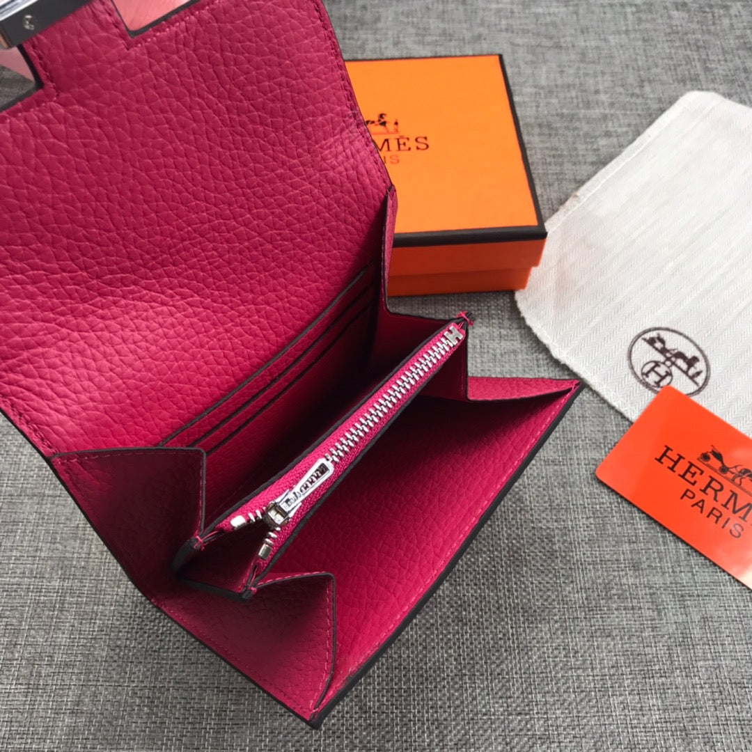 HM CONSTANCE 13 RED PINK GRAINED CALFSKIN