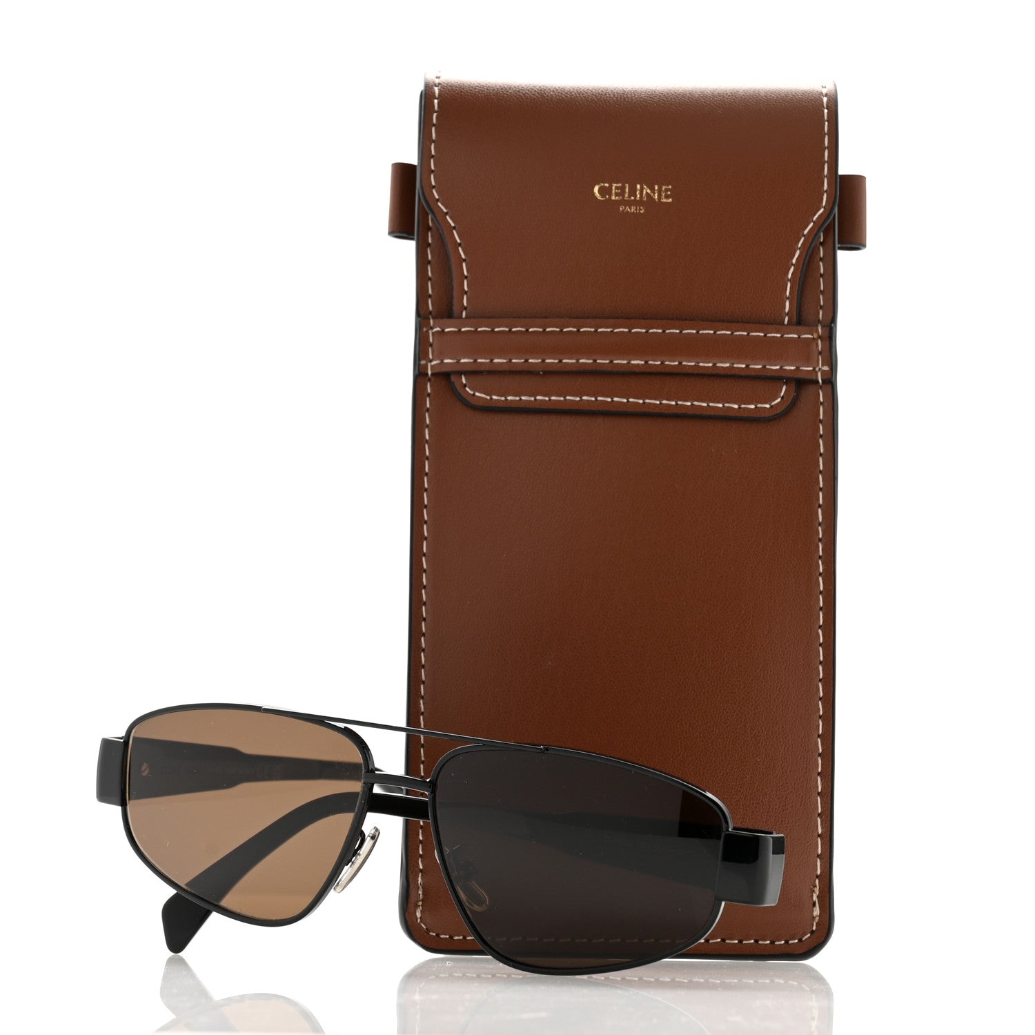 Metal Monochrome Triomphe Sunglasses CL40281U Black Brown