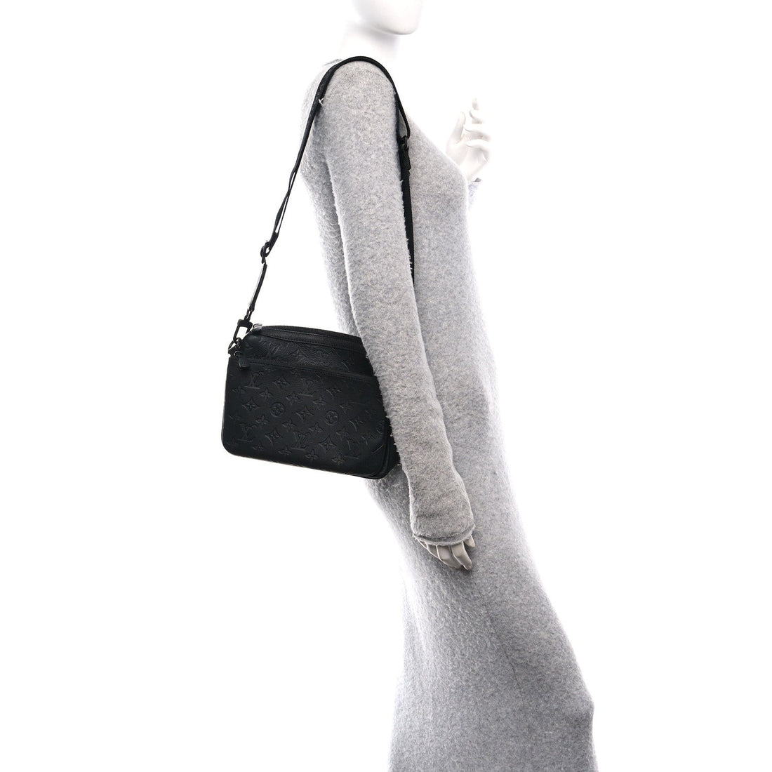 Calfskin Monogram Shadow Trio Messenger Black