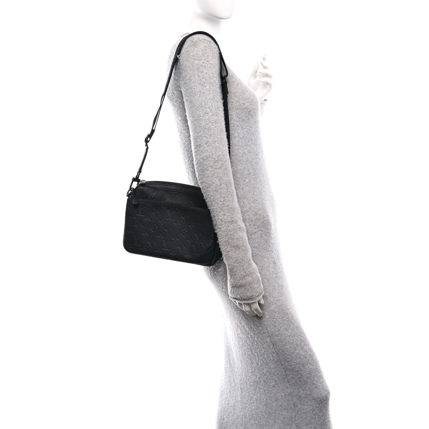 Calfskin Monogram Shadow Trio Messenger Black