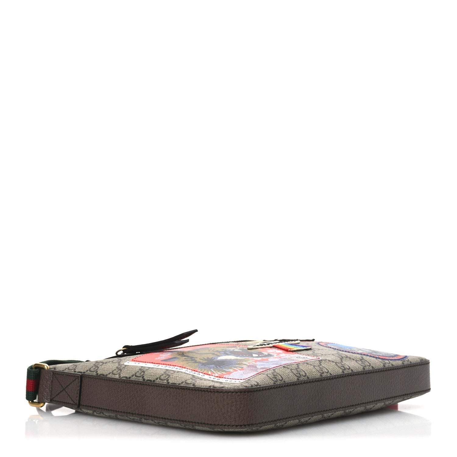 Soft GG Supreme Monogram Courrier Web Medium Flat Messenger Bag Beige New Acero Multicolor