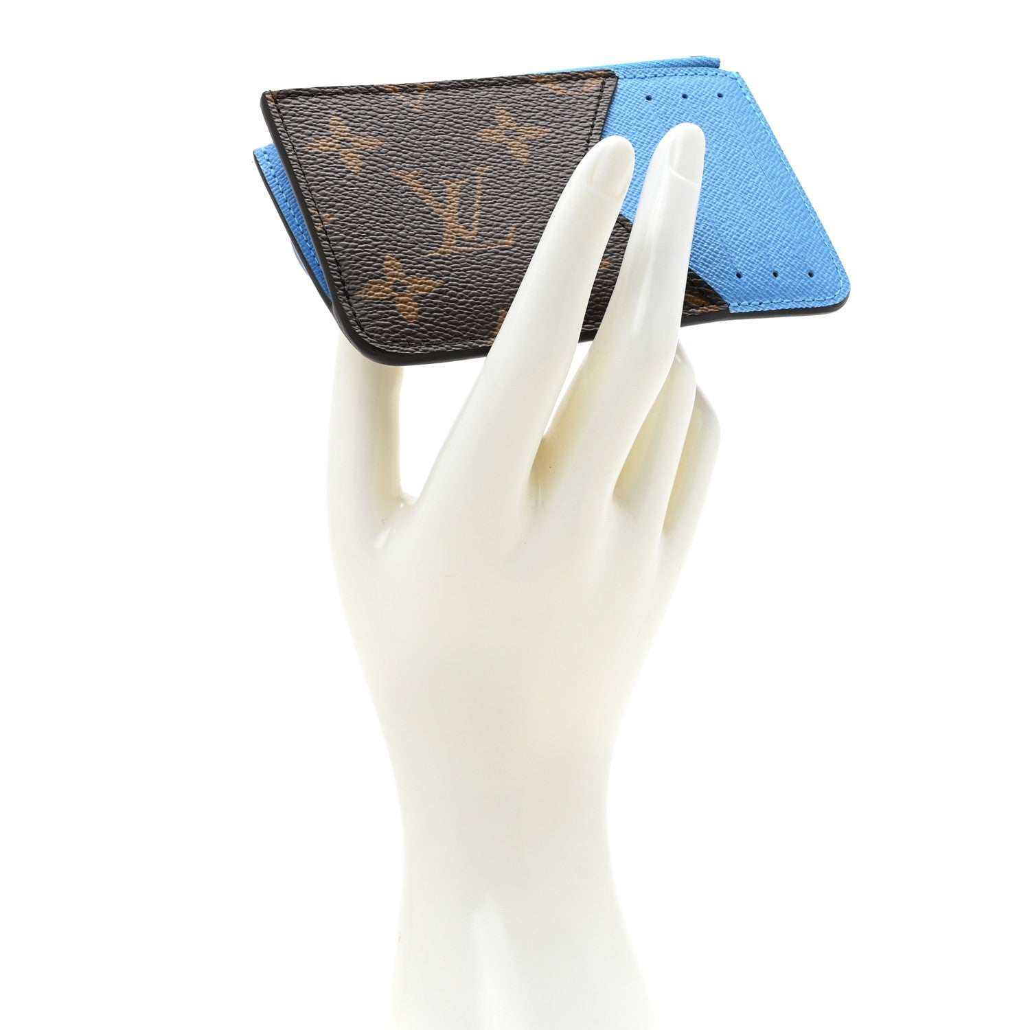 Monogram Zipped Romy Card Holder Gaston Blue