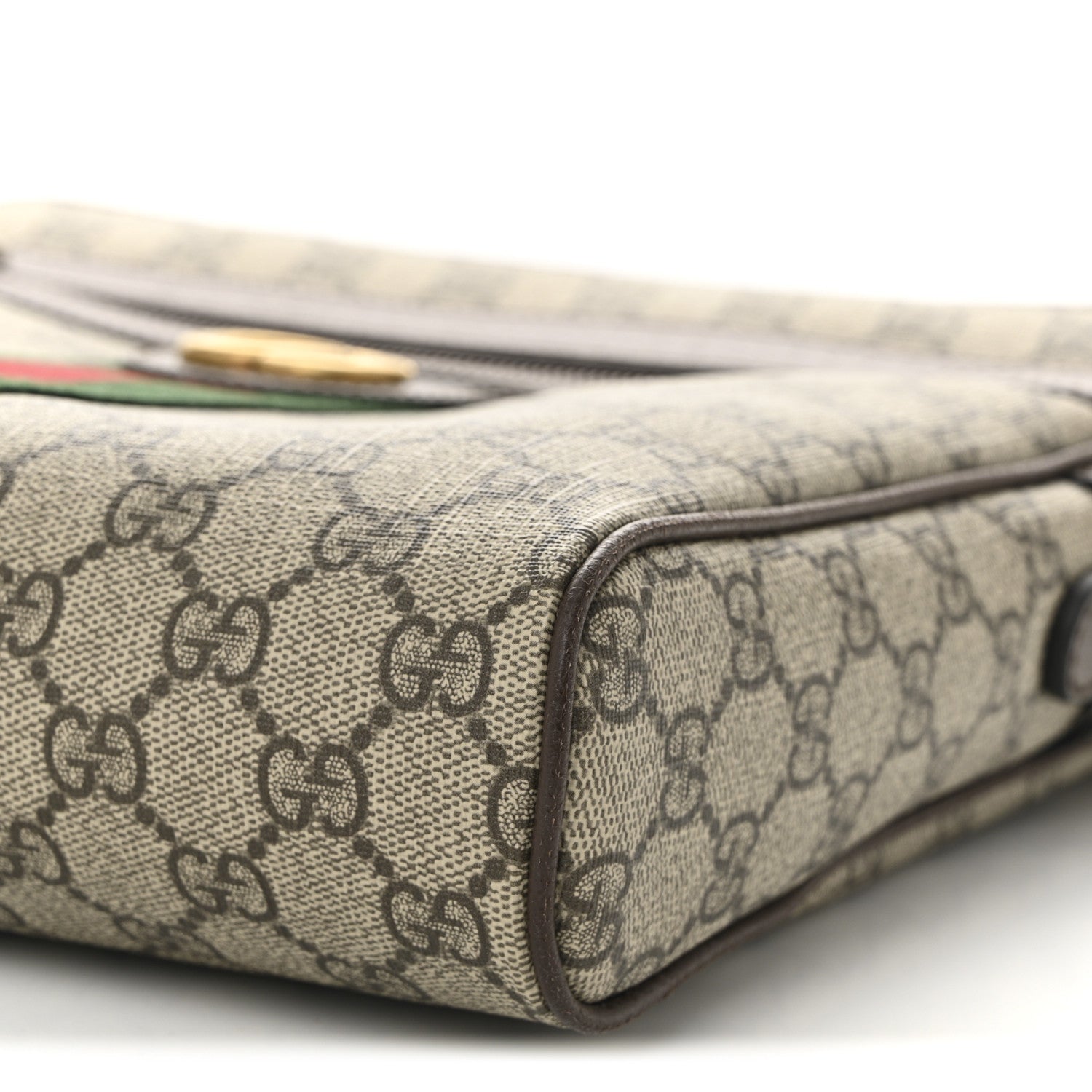 GG Supreme Monogram Web Medium Ophidia Messenger Bag Brown