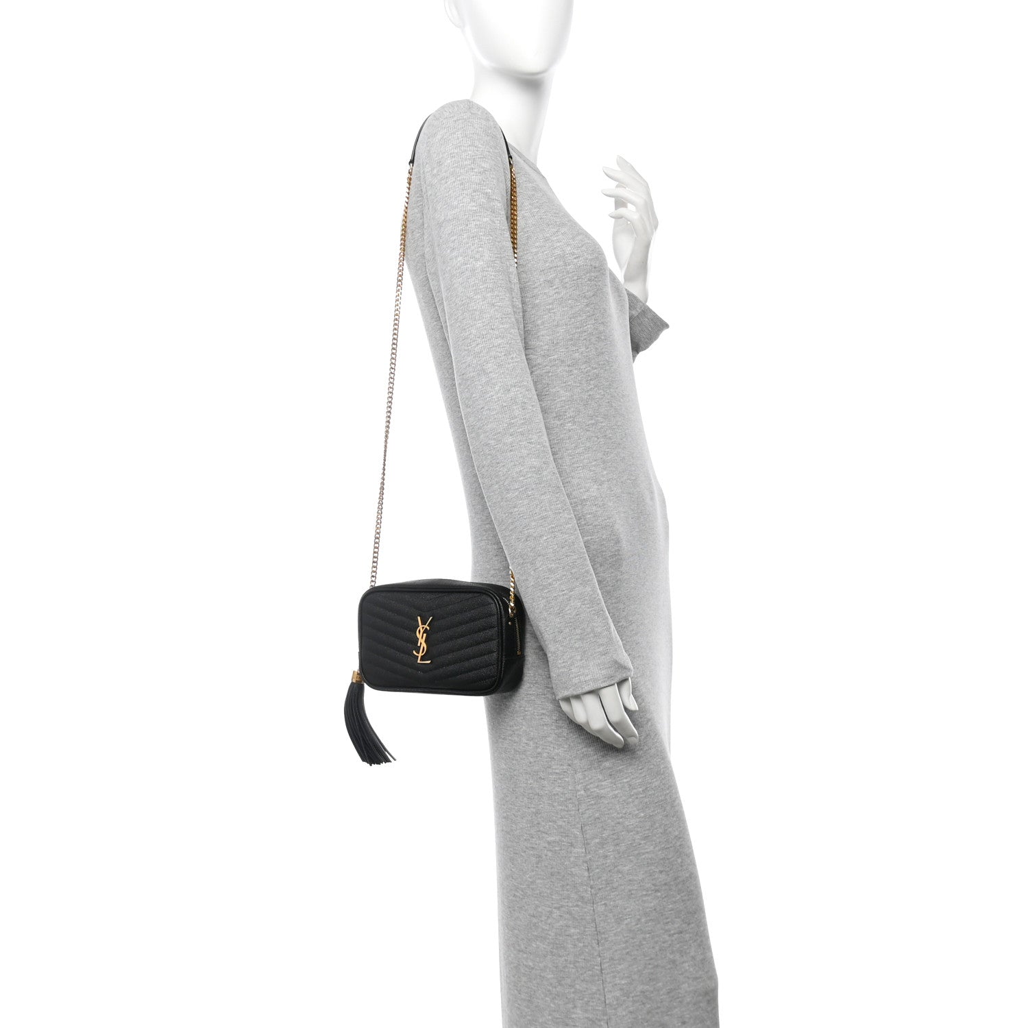 Grain De Poudre Matelasse Monogram Mini Lou Camera Bag Black