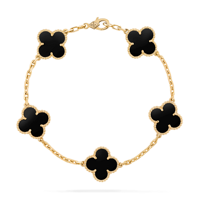 CLOVER BRACELET 5 MOTIFS ONYX