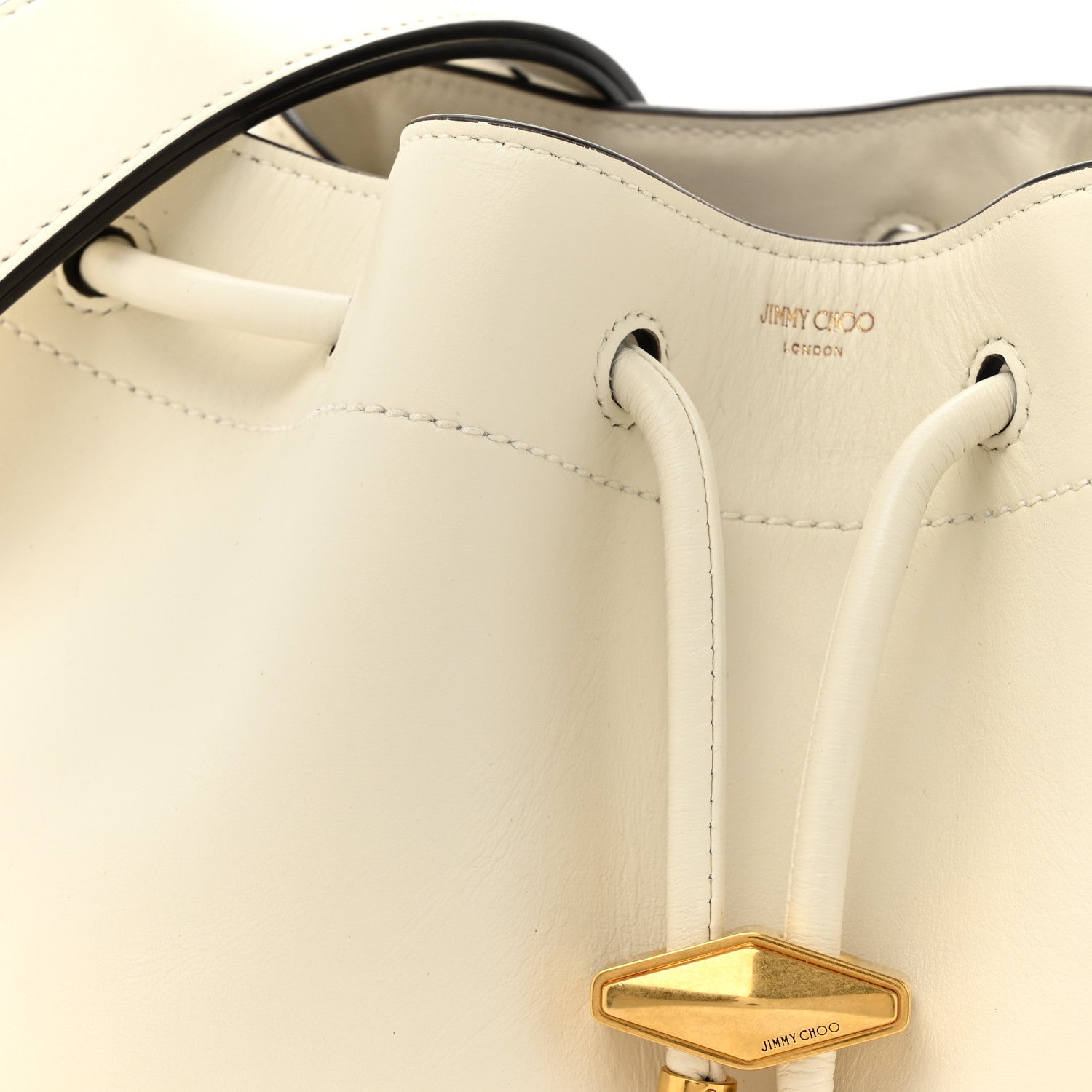 Soft Shiny Calfskin Bon Bon East West Bucket Bag Latte