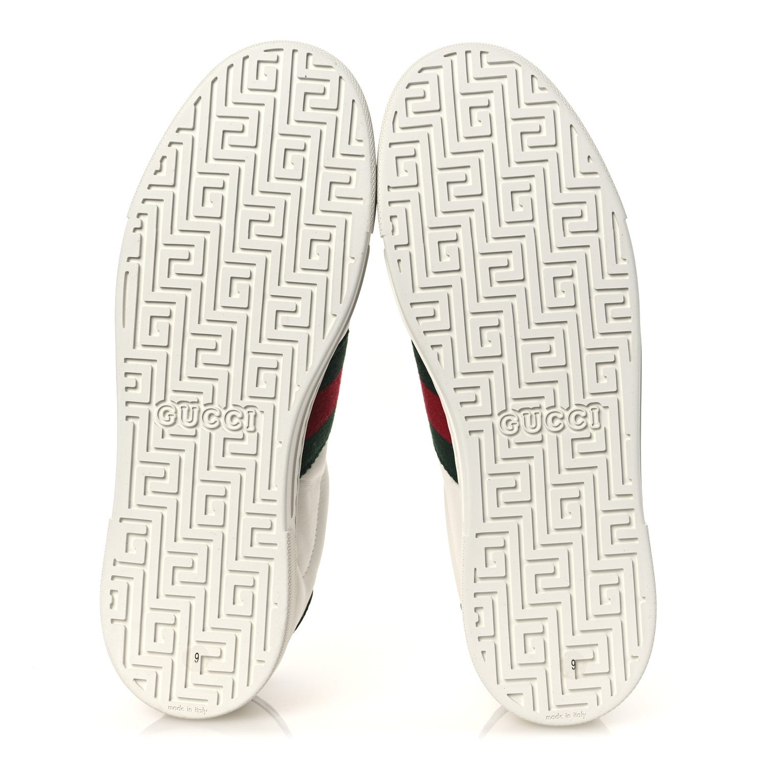 Ultralight Plume Calfskin Web Mens New Ace Sneakers 9 Green Ace