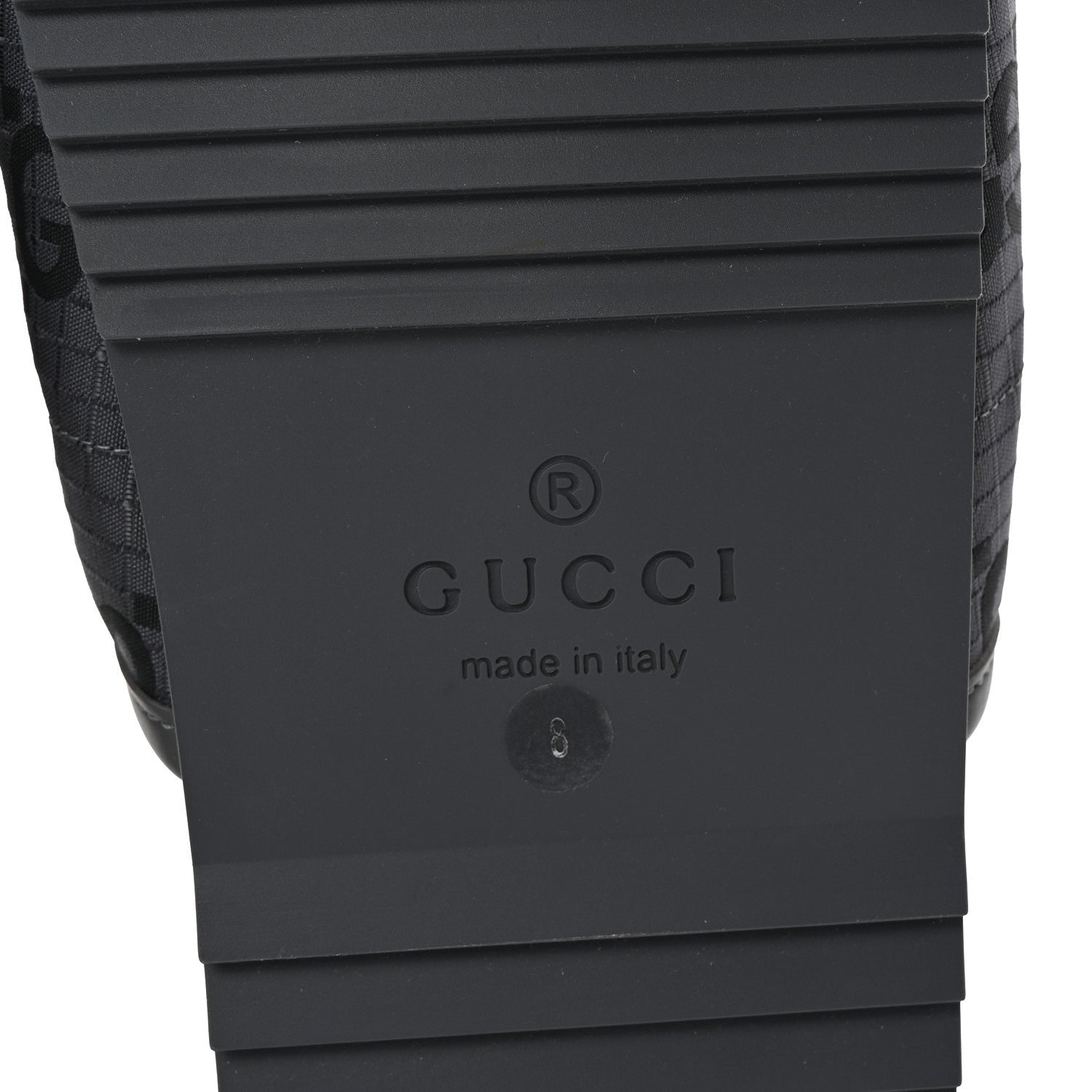 Monogram Ripstop Demetra Mens Slide Sandals 8 Grey Black