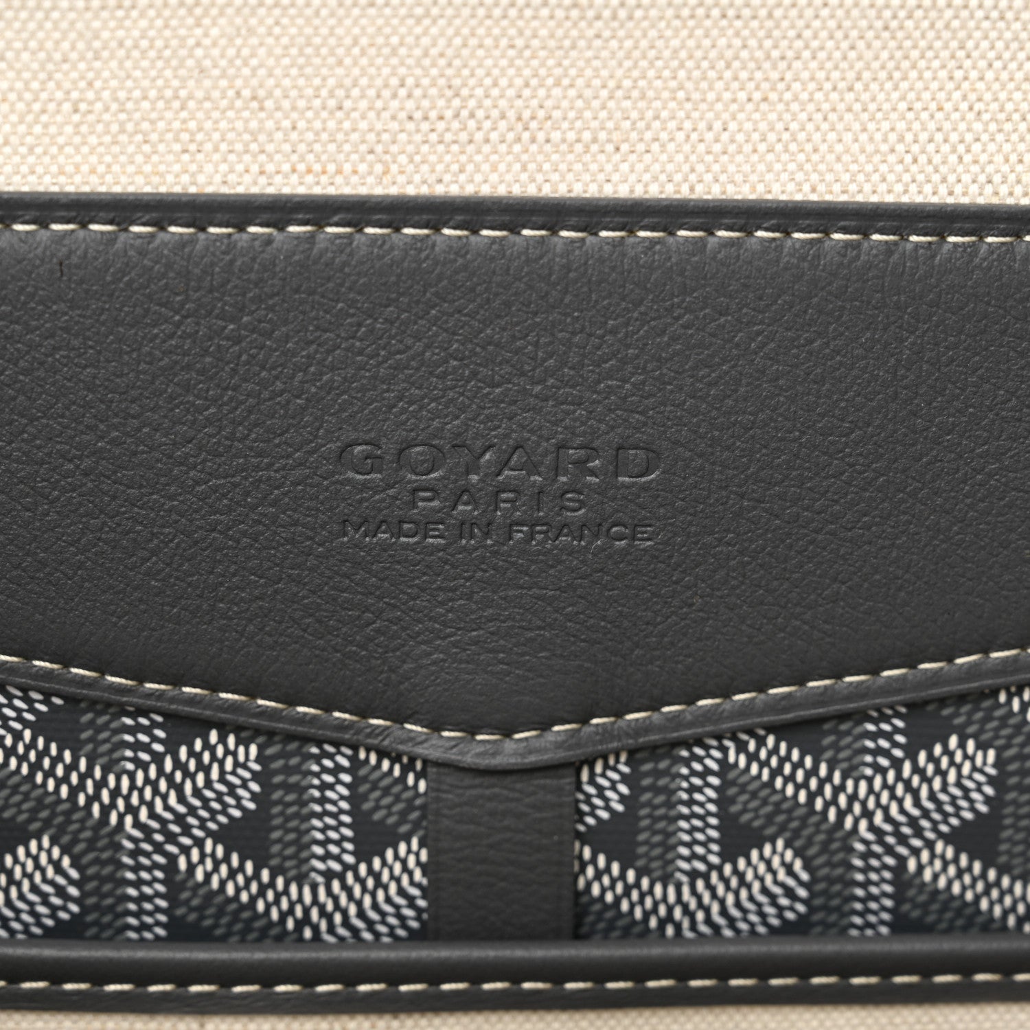 Goyardine Calfskin Cisalpin Document Case Grey