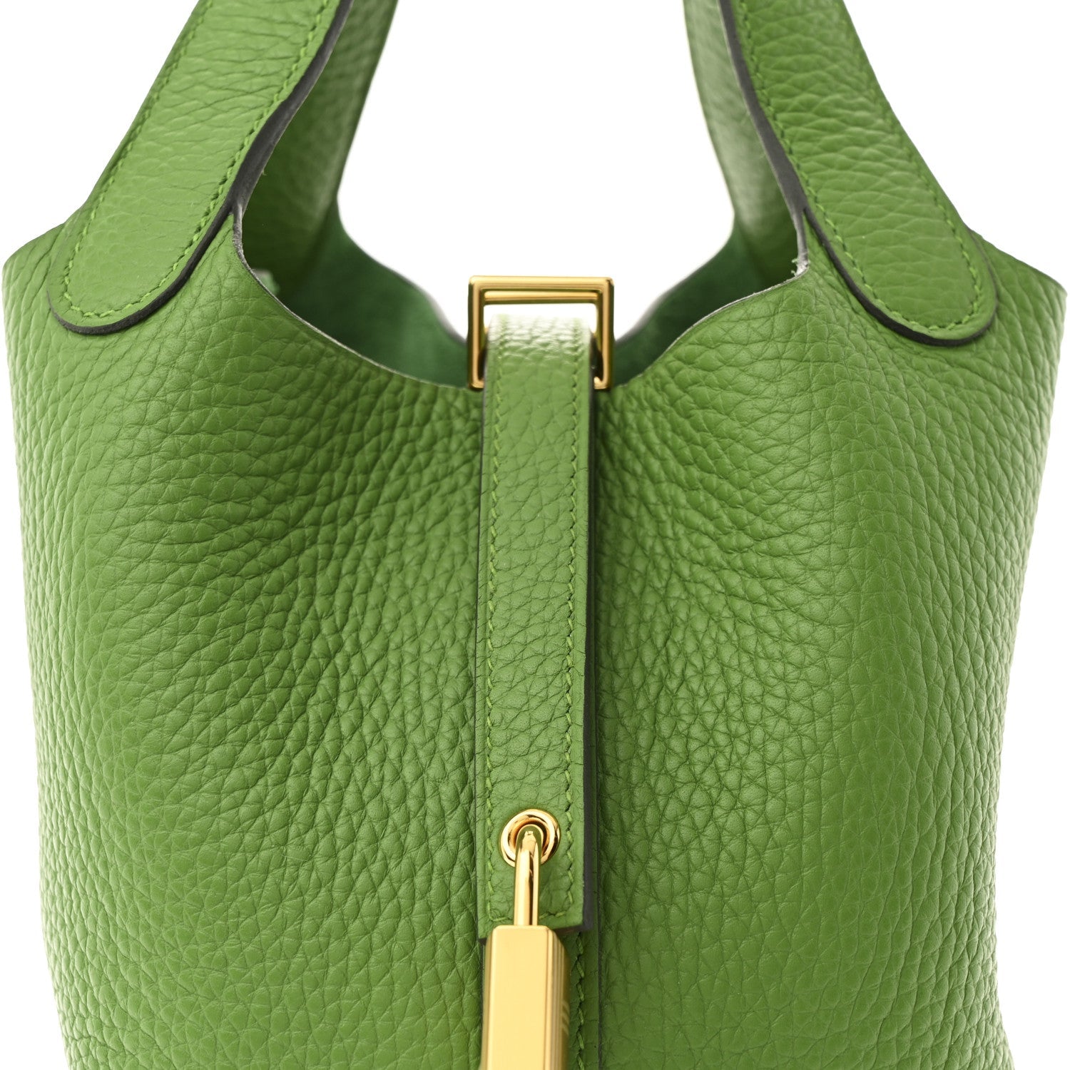 Taurillon Clemence Picotin Lock 18 PM Vert Yucca